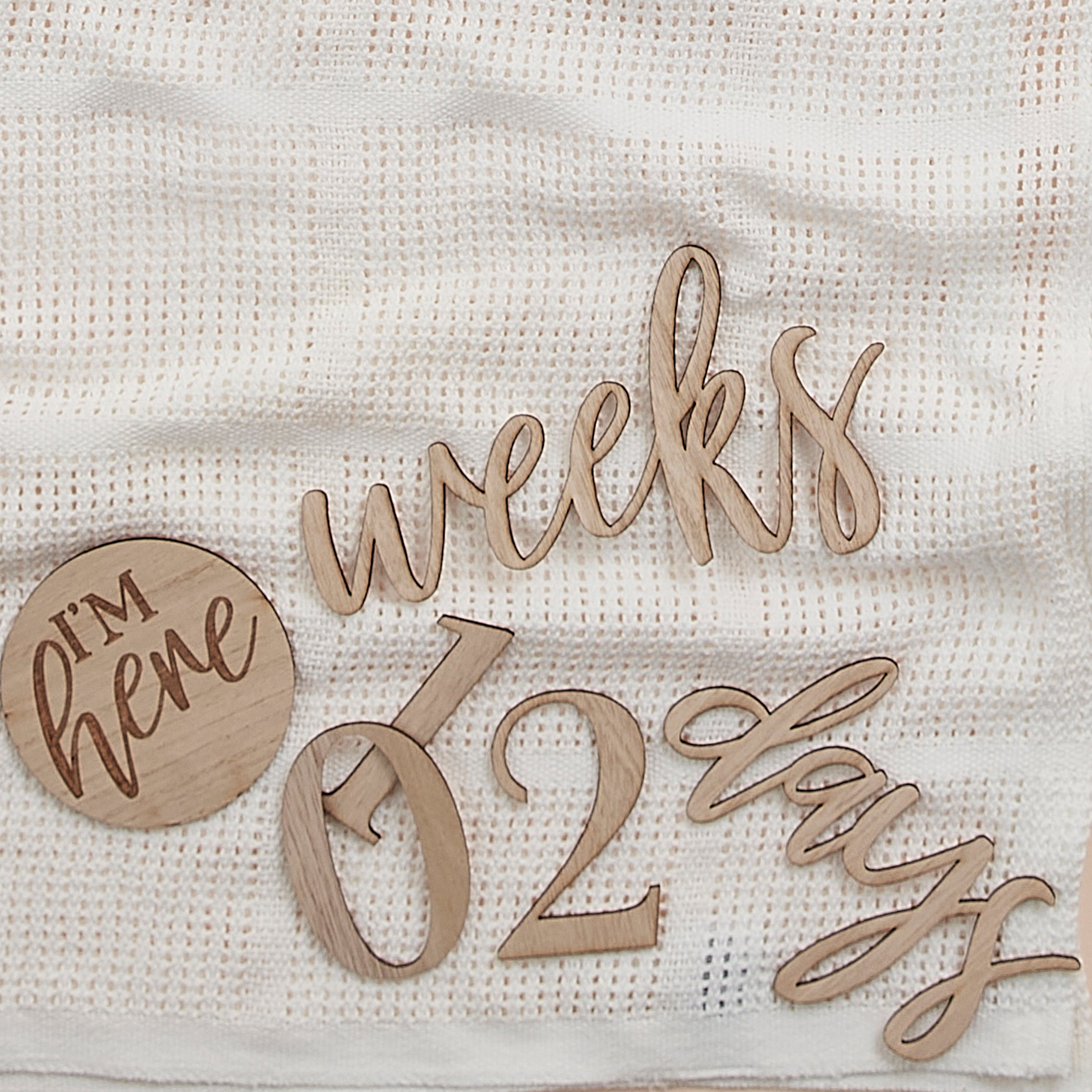 Wooden Pregnancy & Baby Milestone Signs- 5 Inner Pack