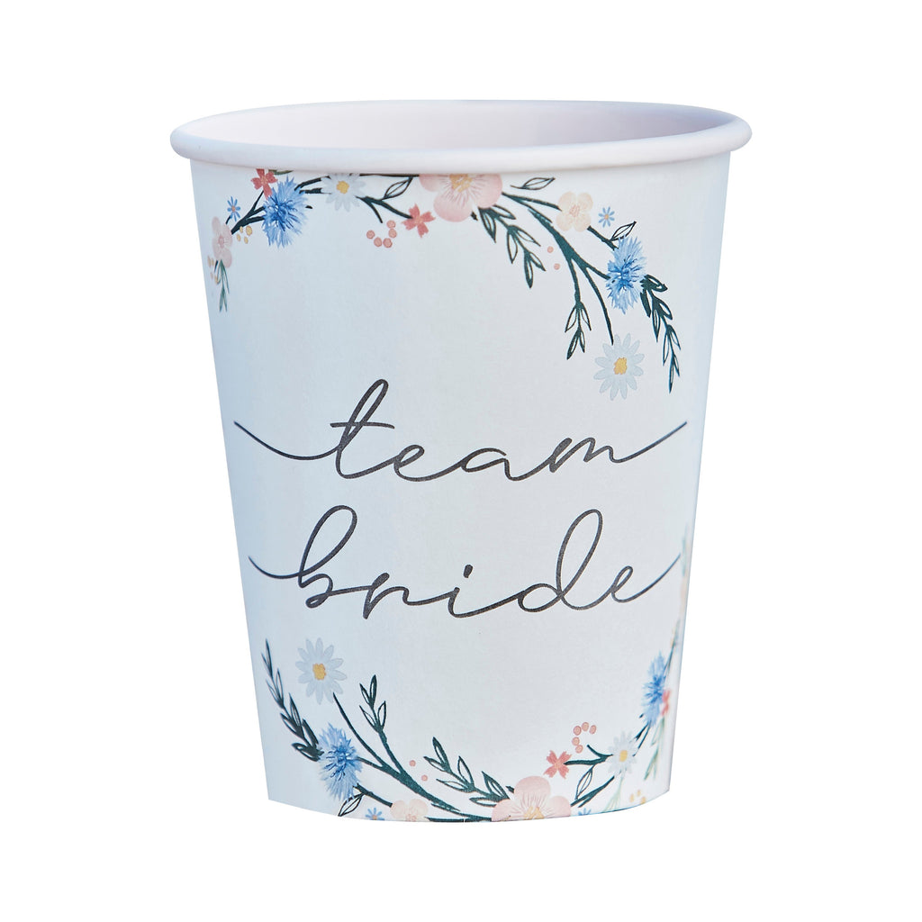 Boho Eco Floral Team Braut Junggesellinnenabschied Becher