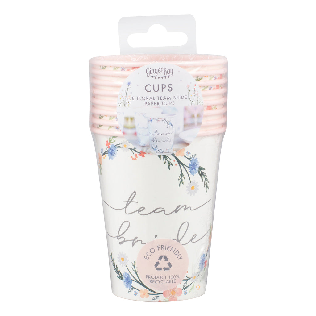 Boho Eco Floral Team Braut Junggesellinnenabschied Becher