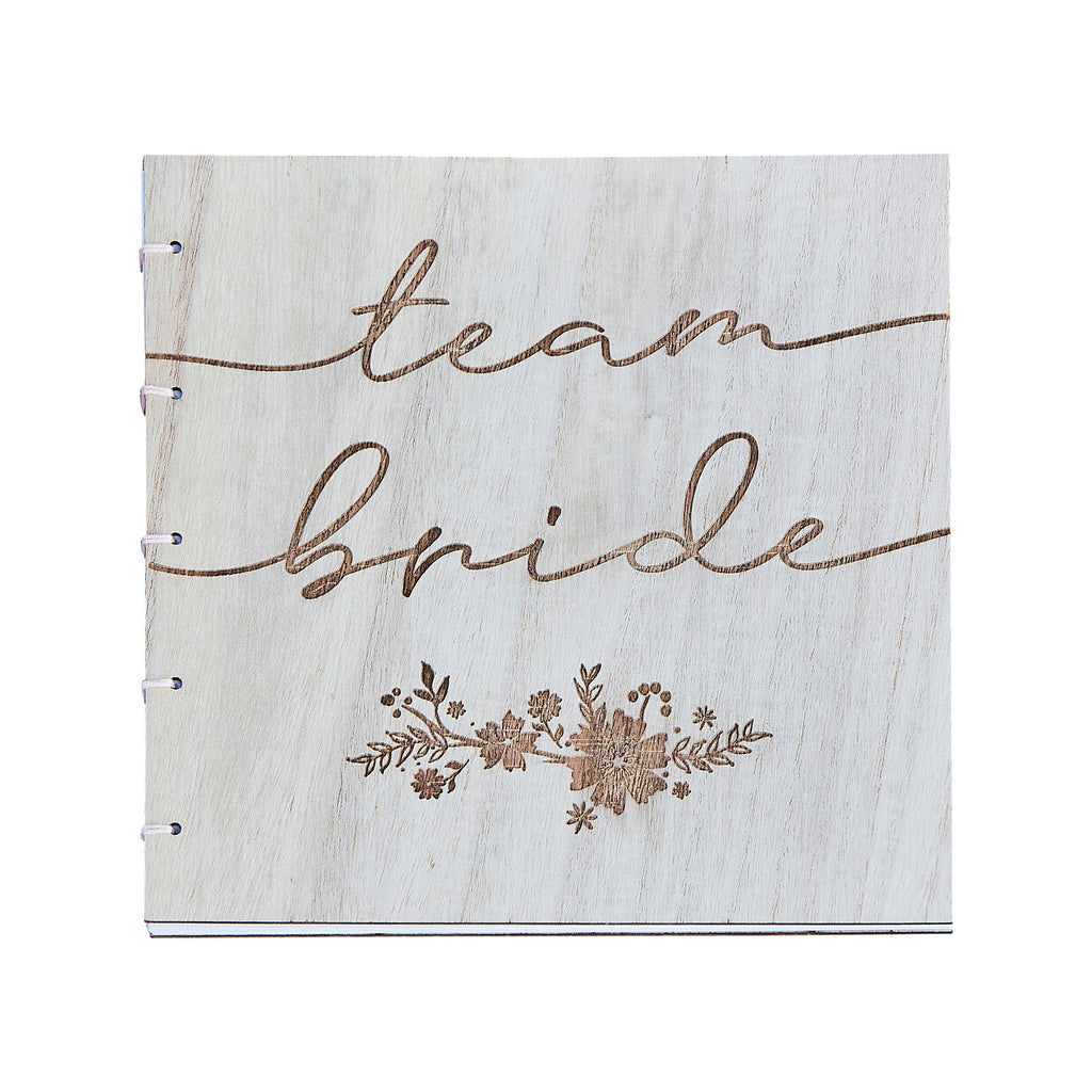Wooden Boho Team Bride Hen Party Guest Book- 5 Inner Pack