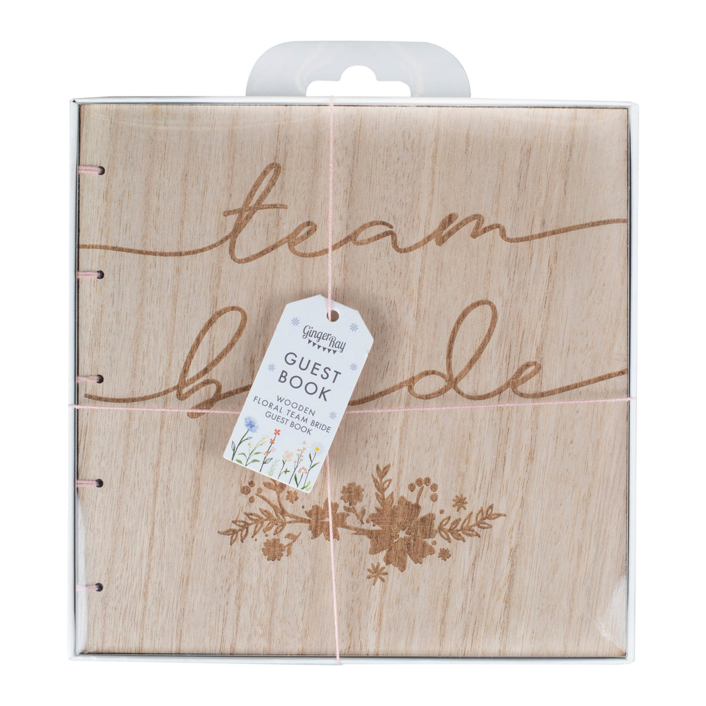 Wooden Boho Team Bride Hen Party Guest Book- 5 Inner Pack
