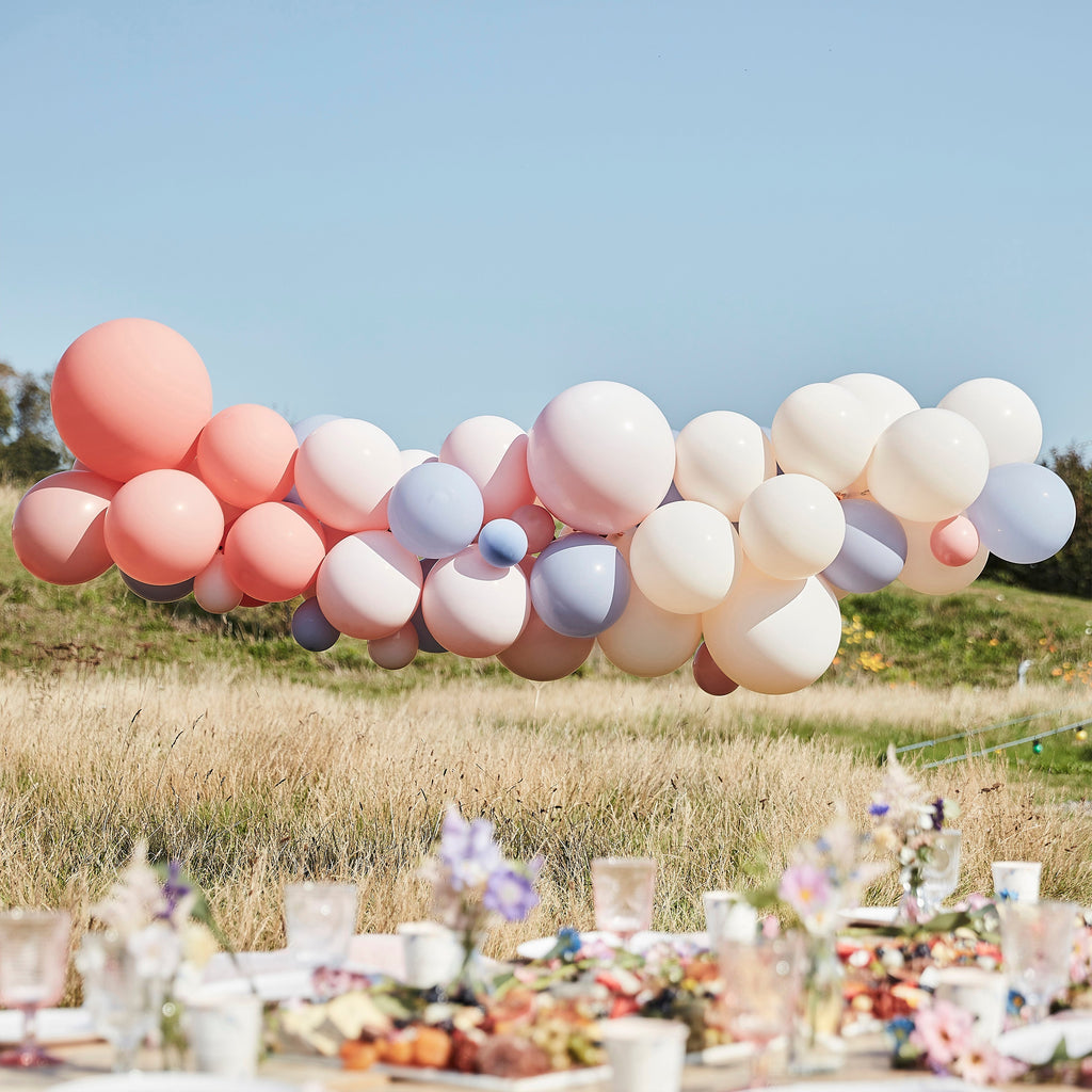Blush, Nude & Blue Hen Party Balloon Arch Kit- 5 Inner Pack