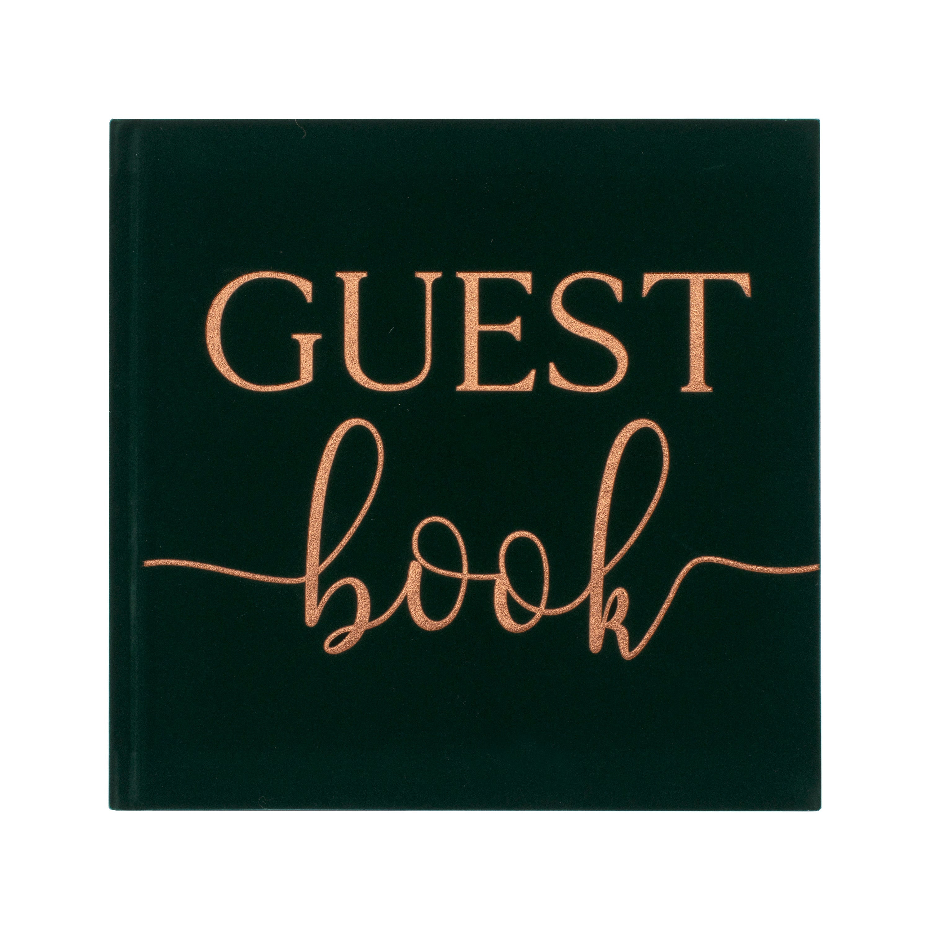 Green Velvet Foiled Wedding Guest Book