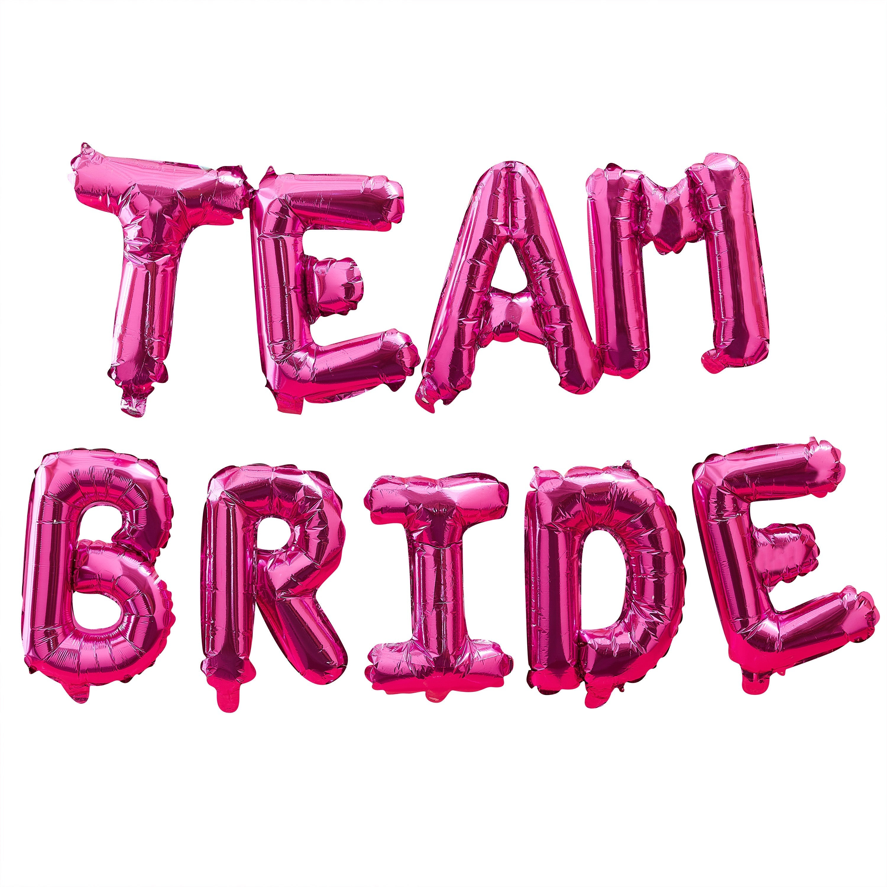 Hot Pink Team Bride Hen Party Balloons- 5 Inner Pack