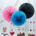 Pink, Black & Blue Wall Fan Decorations - Confetti Party