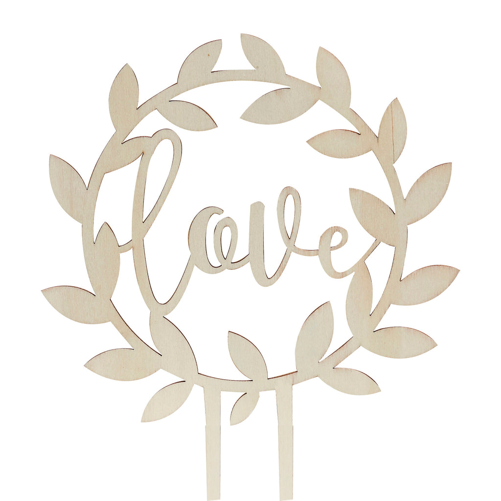 Wooden "Love" Wedding Cake Topper