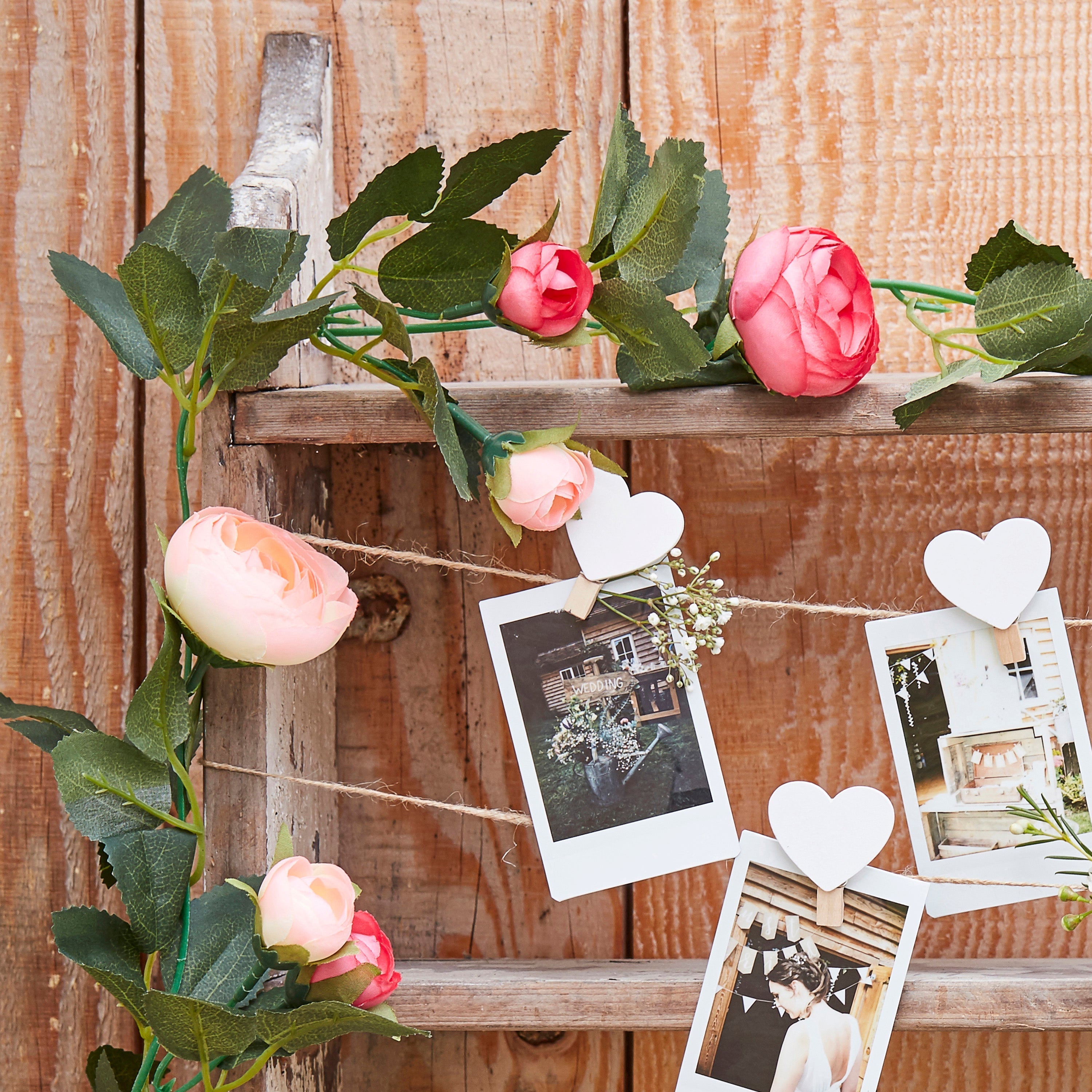 Artificial Pink Rose Garland Decoration- 10 Inner Pack