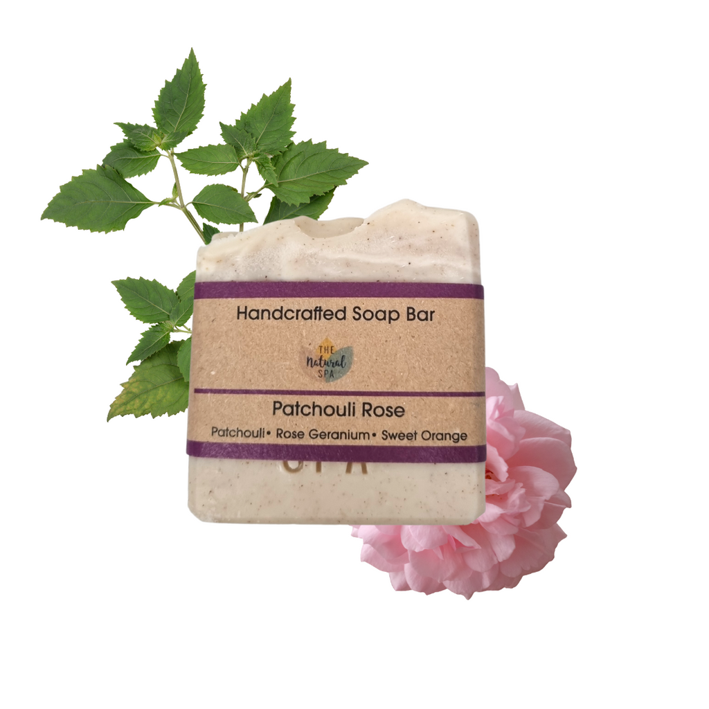 Patchouli Rosen Seifenstück | Orange, Patchouli & Rose Handgemachte Naturseife | Vegan, Plastikfreie Hautpflege | 3 Varianten erhältlich