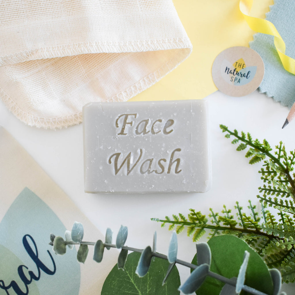 Exfoliating Face Wash Bar | Patchouli, Clary Sage & Sweet Orange | Natural Facial Cleanser with Gentle Scrub | Vegan, Plastic-Free Skincare