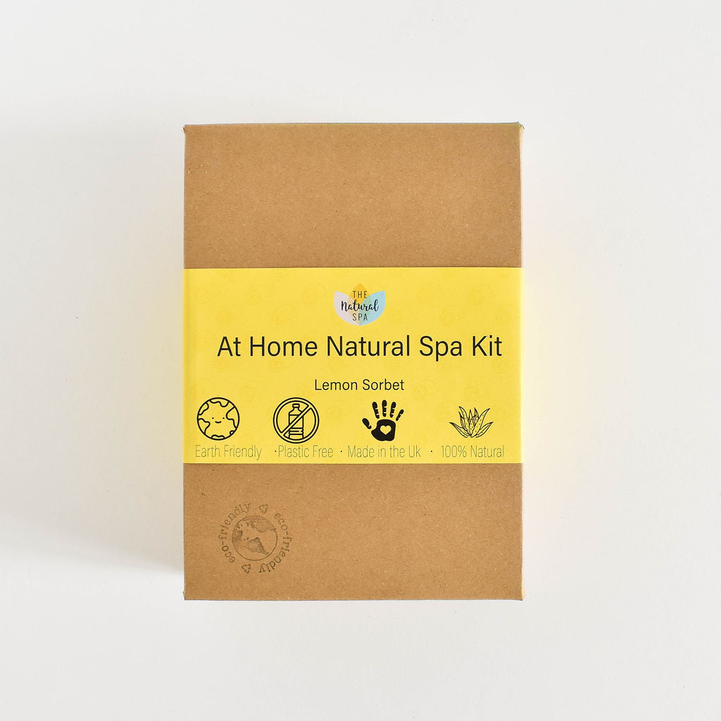 Lemon Sorbet At Home Spa Set | Natural Bath & Body Gift | Citrus Self-Care Kit | Vegan, Plastic-Free Relaxation