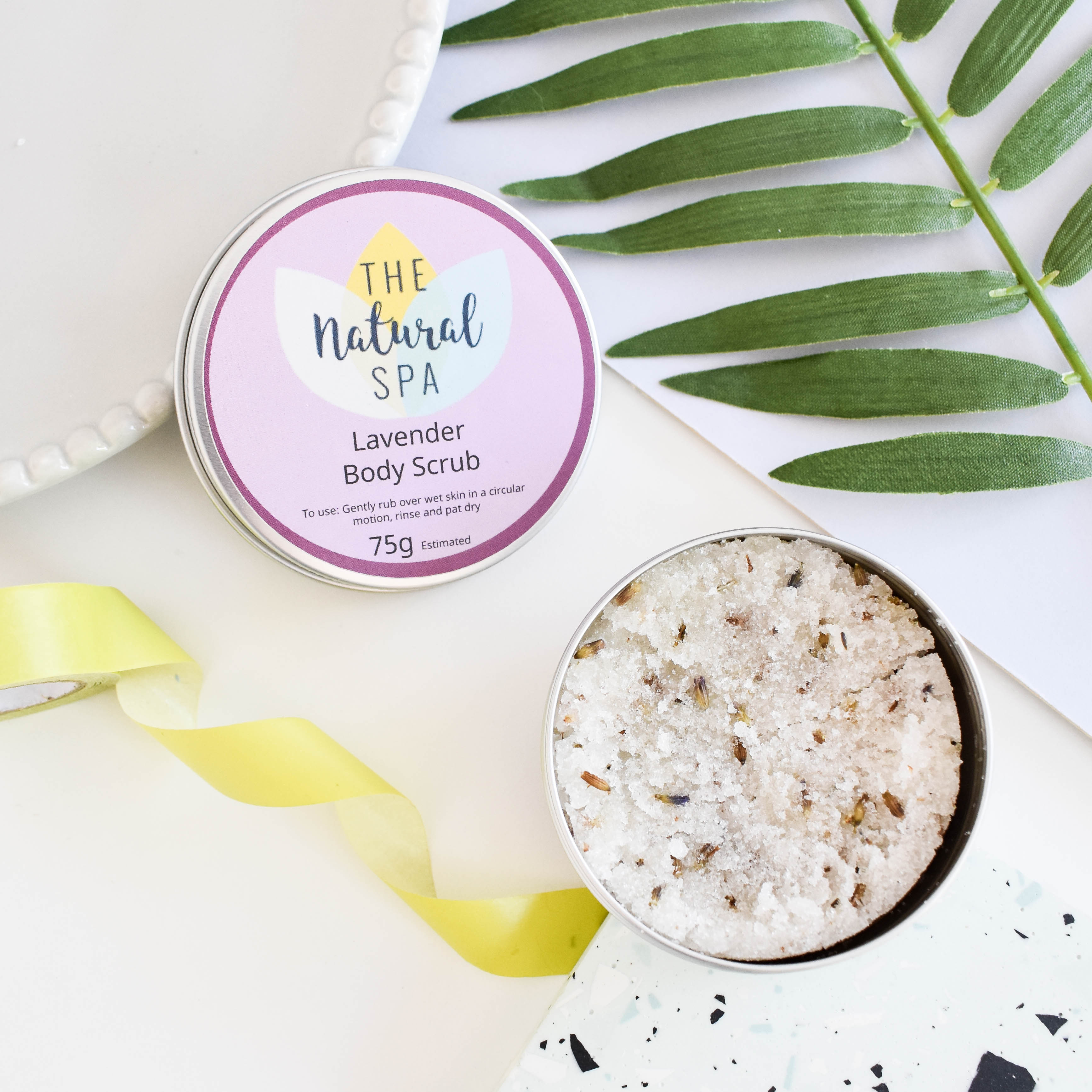 Lavendel-Körperpeeling | Natürliches Zuckerpeeling für entspannende, glatte Haut | Vegane, plastikfreie Hautpflege | 3 Größenoptionen