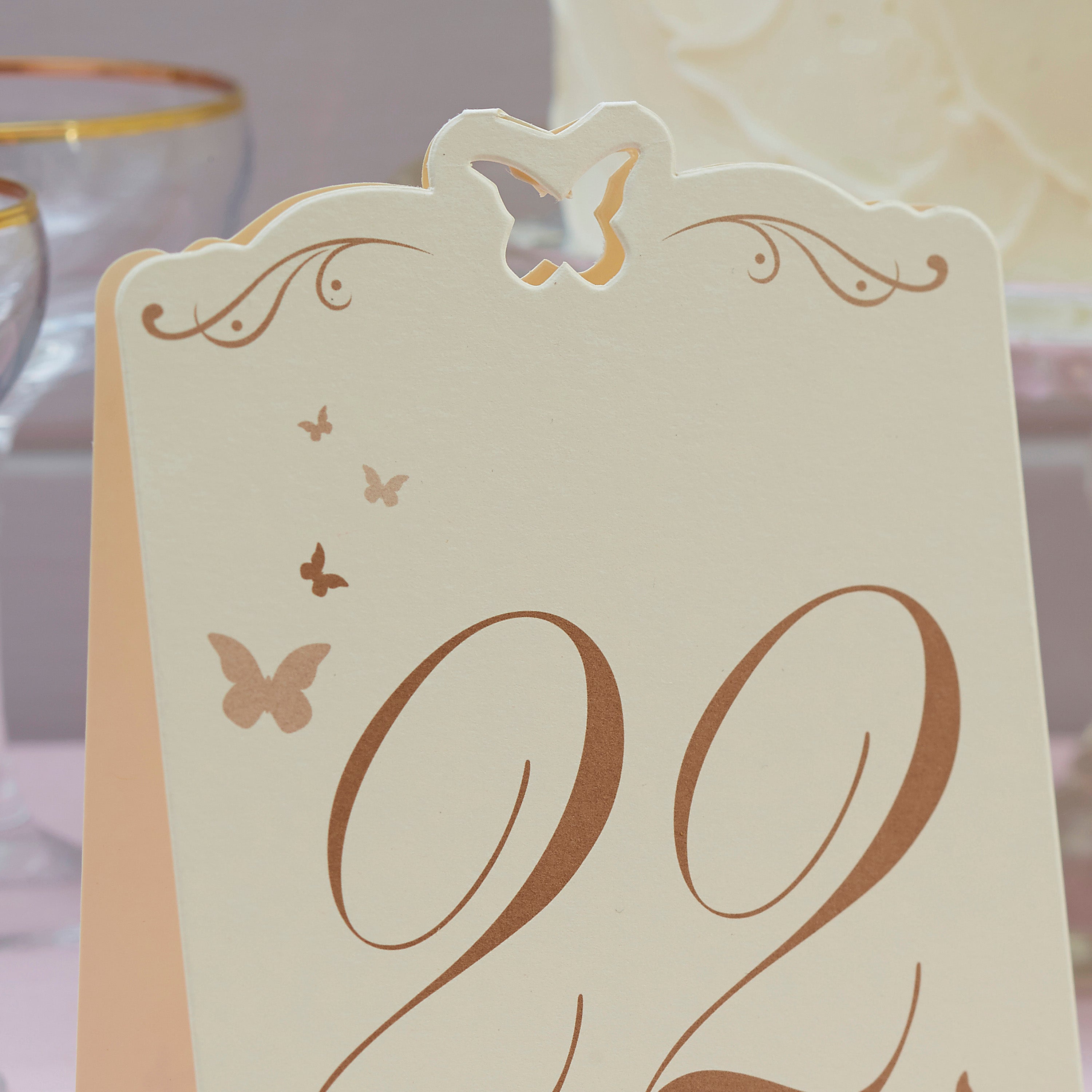 Flutter By - Table Numbers Ivory & Gold 13-24