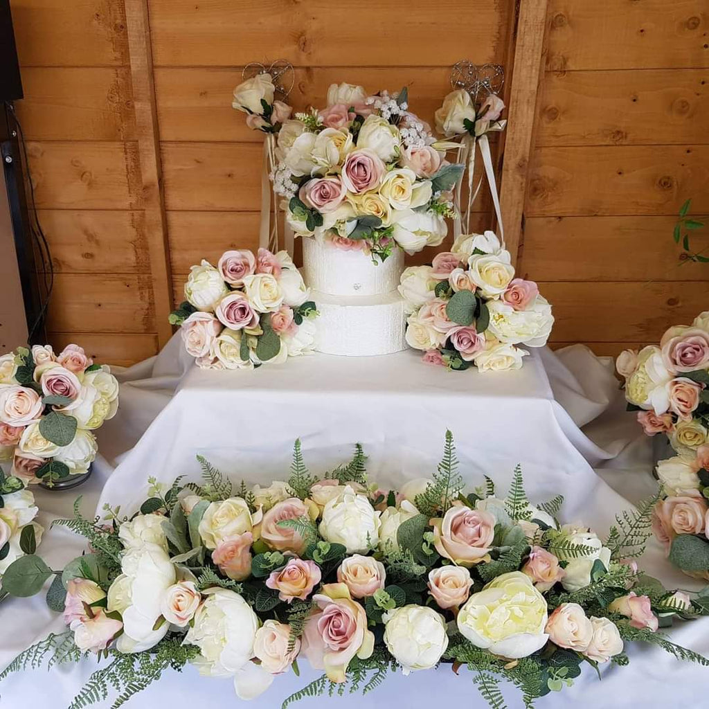 Collection Sienna | Fleurs de mariage pivoines et roses roses et ivoire