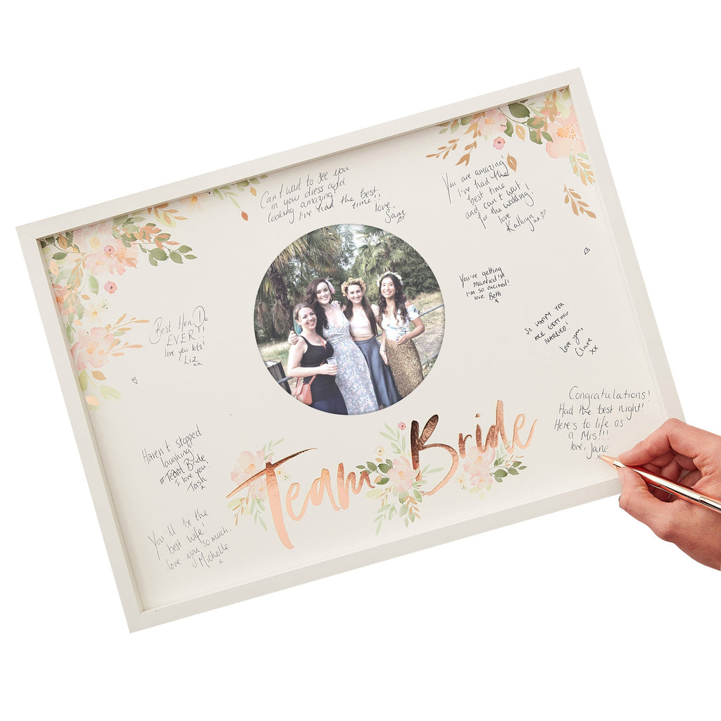 Floral Team Bride Hen Party Guest Book Frame- 5 Inner Pack