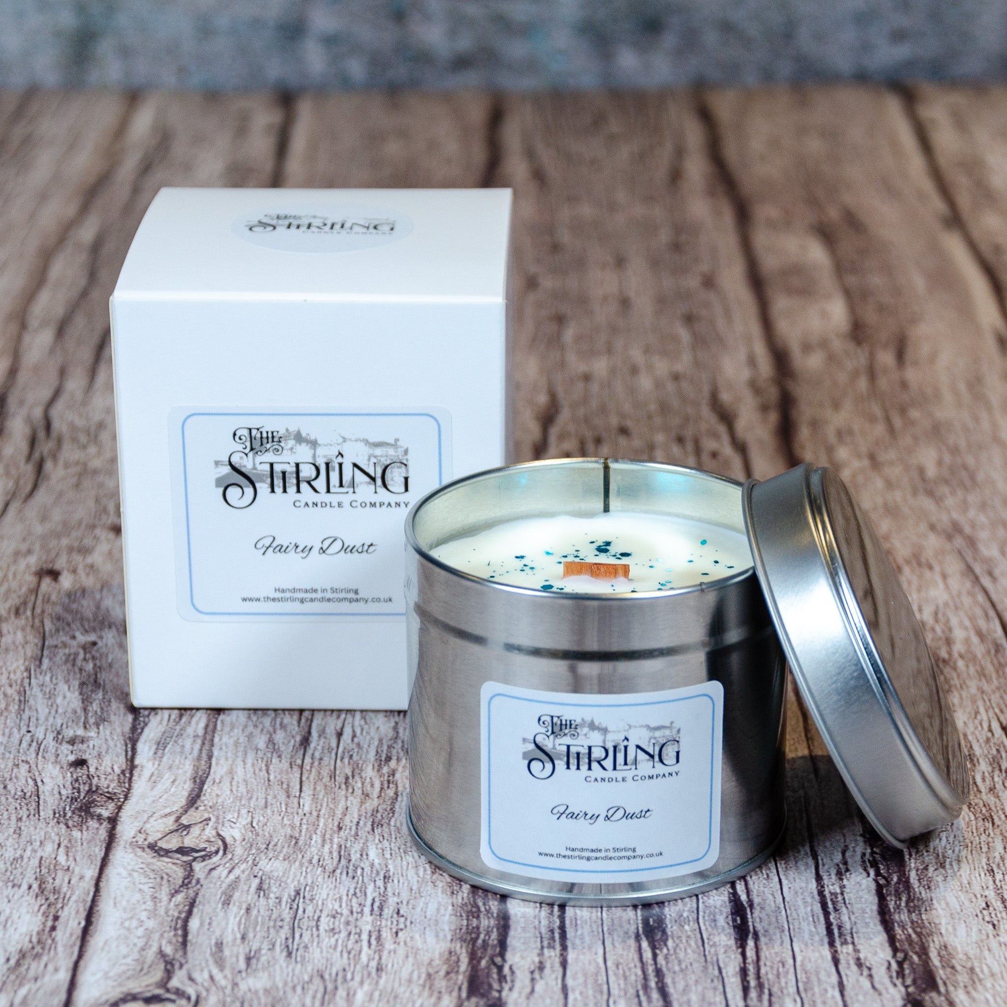Fairy Dust - Travel Tin Candle - Wooden Wick