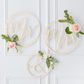 Mr and Mrs Wooden Hoops Decoration- 5 Inner Pack