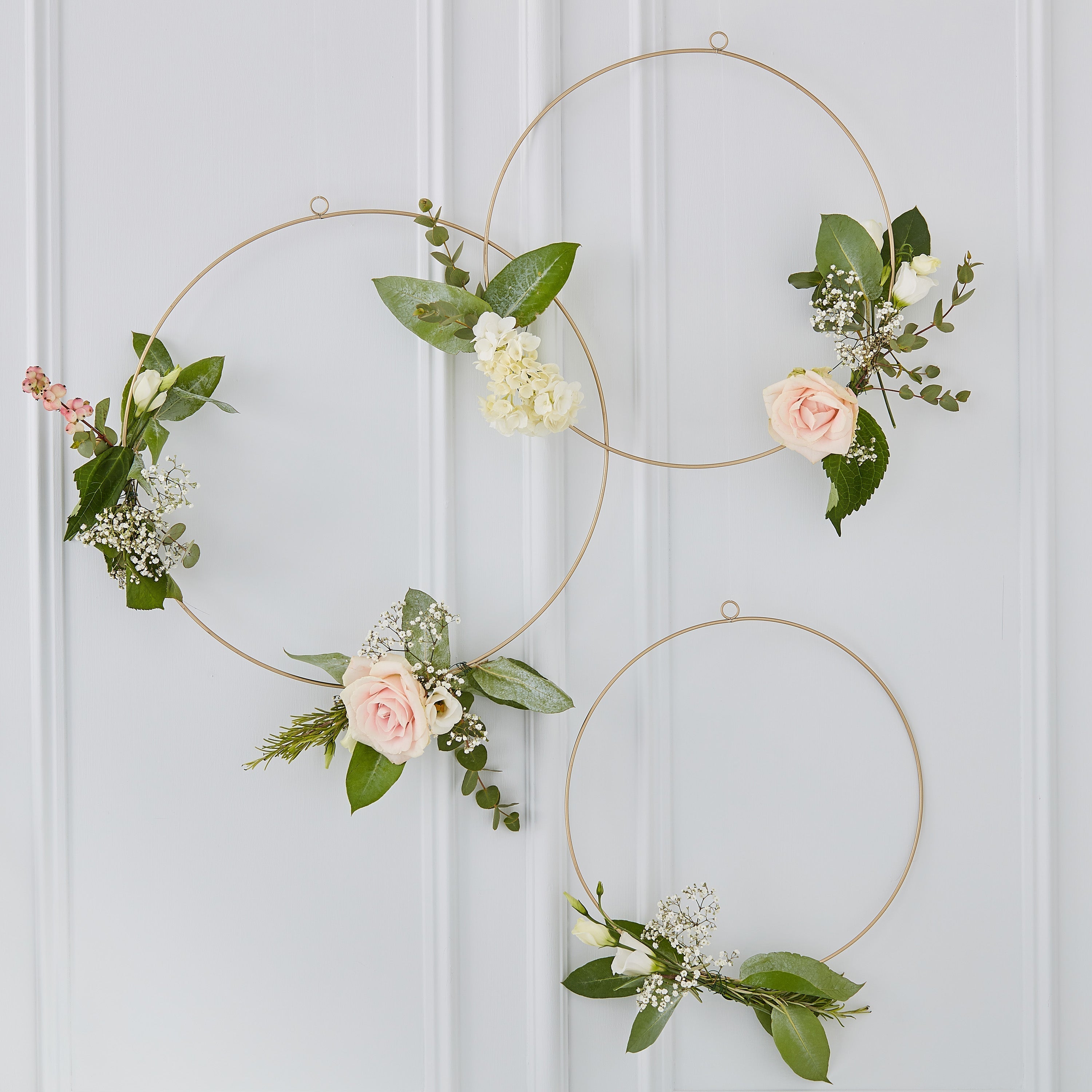 Gold Wedding Floral Hoops- 10 Inner Pack