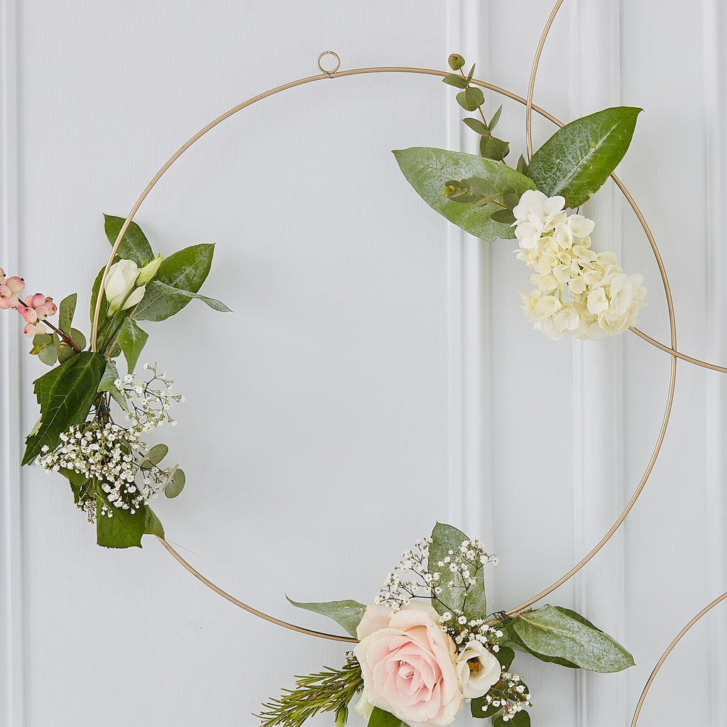 Gold Wedding Floral Hoops- 10 Inner Pack