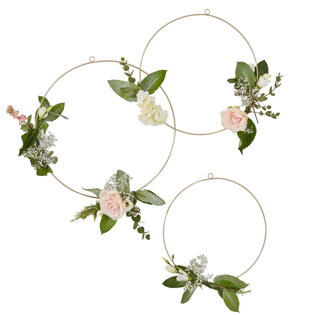 Gold Wedding Floral Hoops- 10 Inner Pack