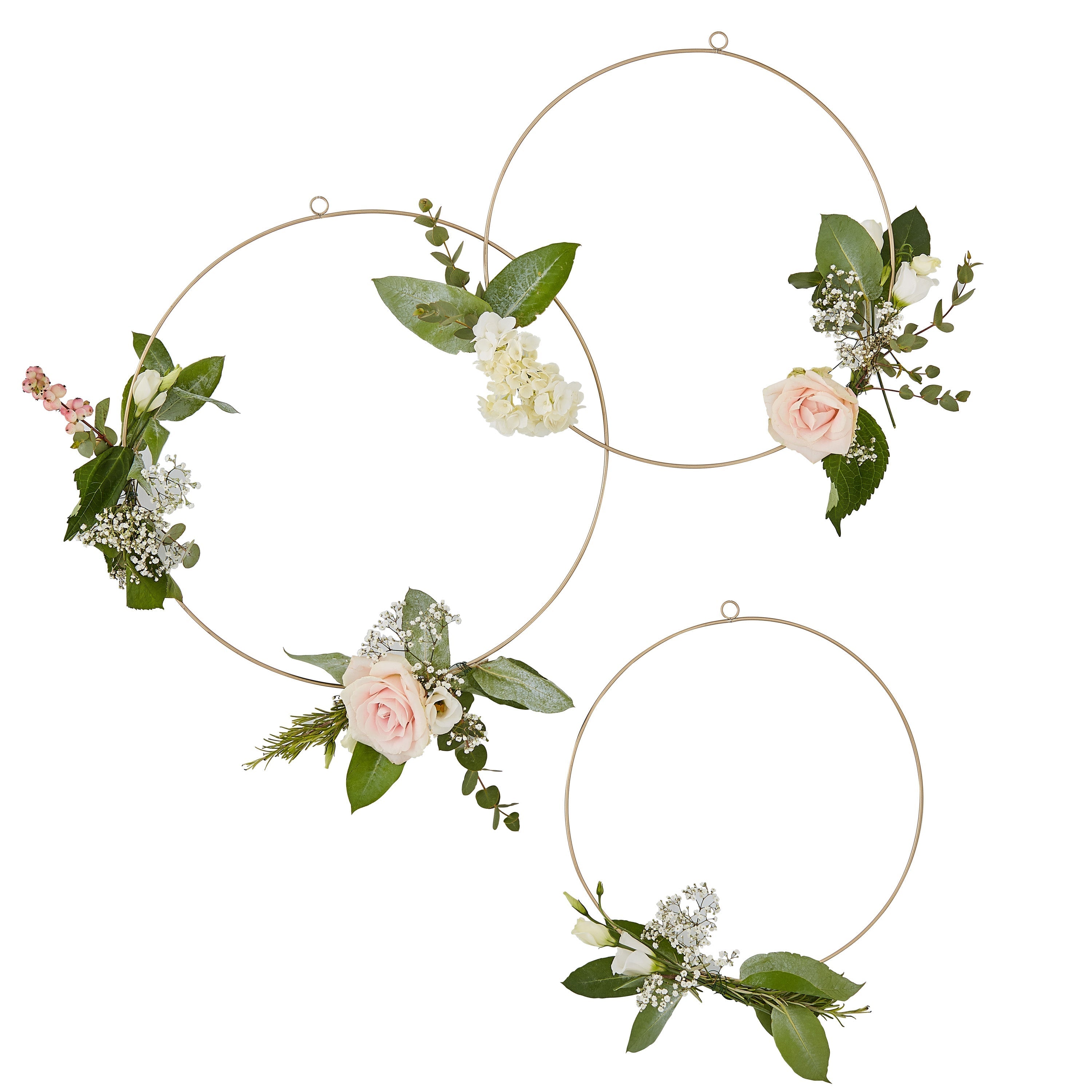 Gold Wedding Floral Hoops- 10 Inner Pack