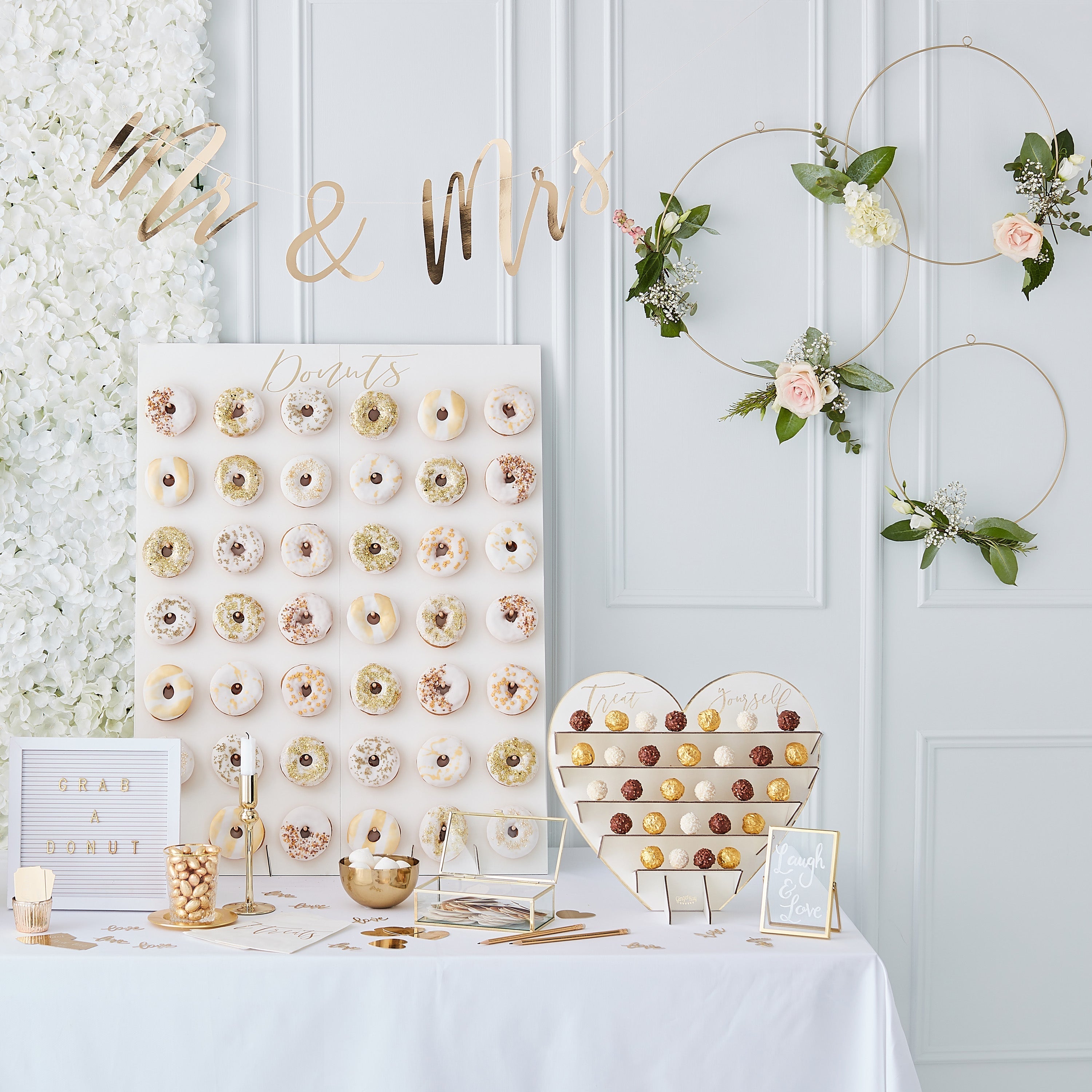 Gold Wedding Floral Hoops- 10 Inner Pack