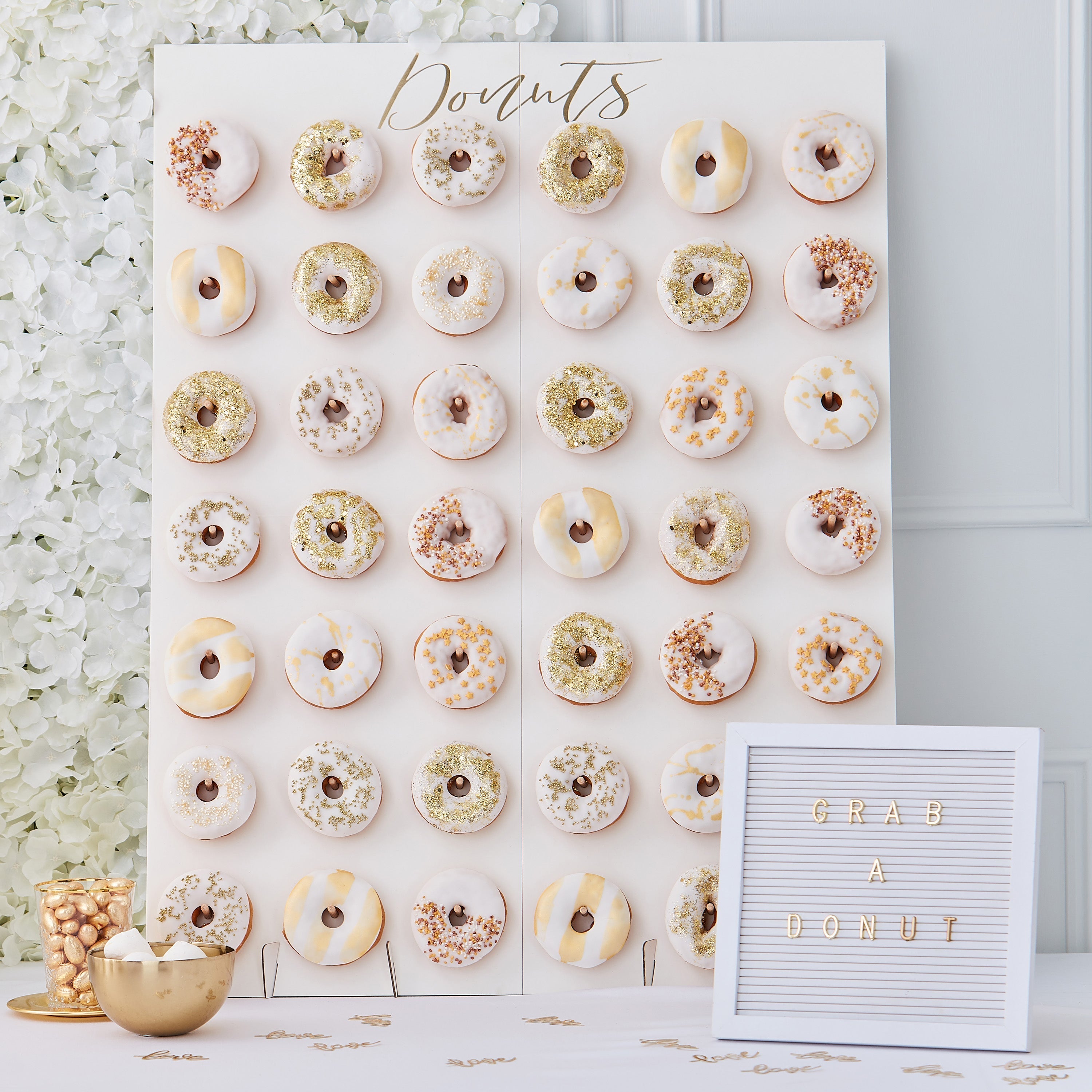 Large Gold Foiled Donut Wall- 5 Inner Pack