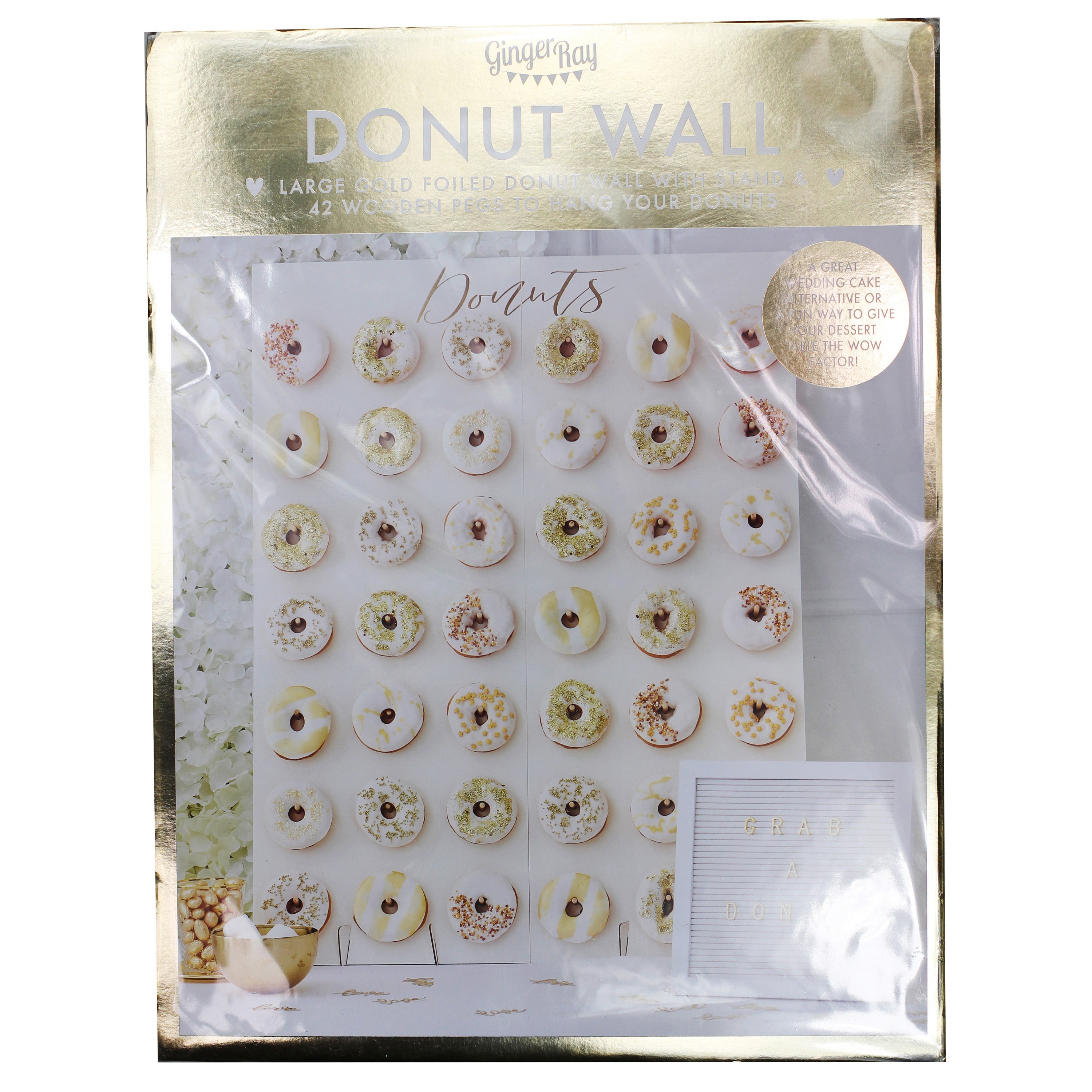 Large Gold Foiled Donut Wall- 5 Inner Pack