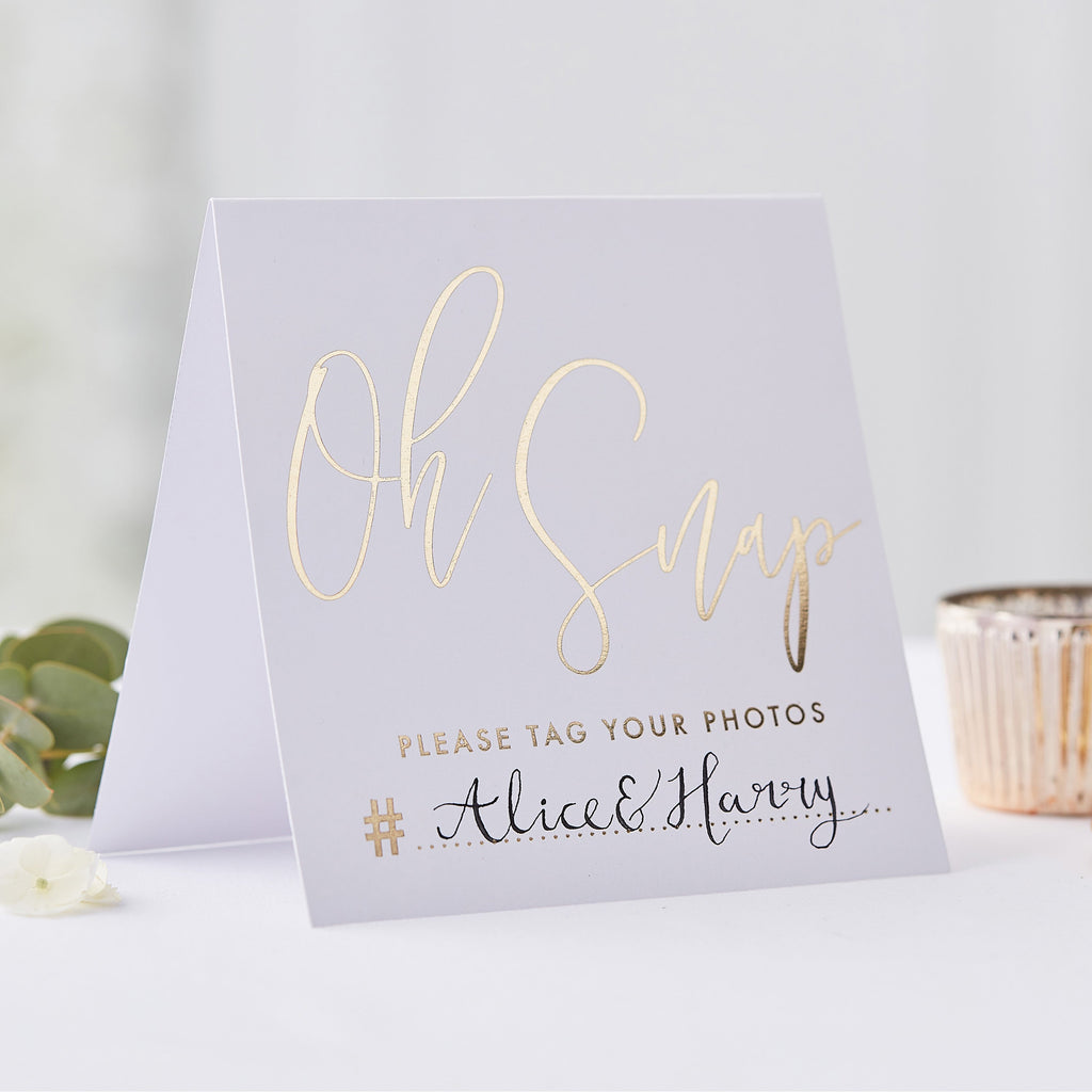 Gold Wedding Hashtag Instagram Cards