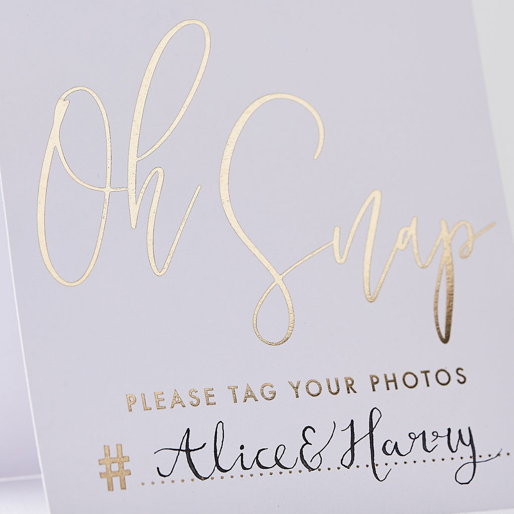 Gold Wedding Hashtag Instagram Cards