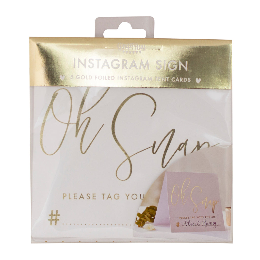 Gold Wedding Hashtag Instagram Cards