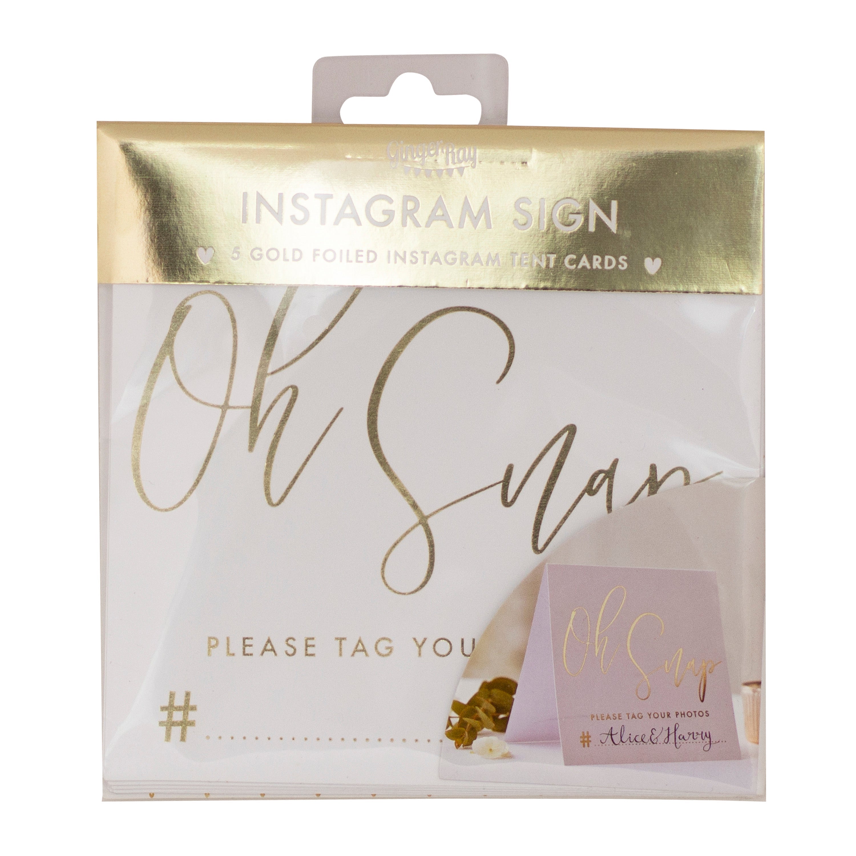 Gold Wedding Hashtag Instagram Cards