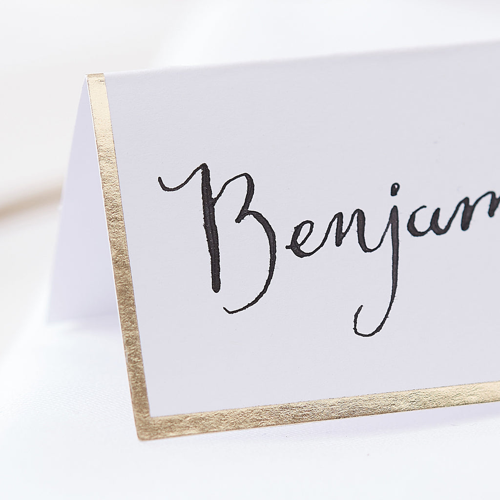 Gold Foiled Wedding Place Cards- 10 Inner Pack