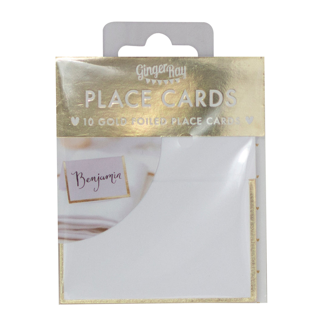 Gold Foiled Wedding Place Cards- 10 Inner Pack