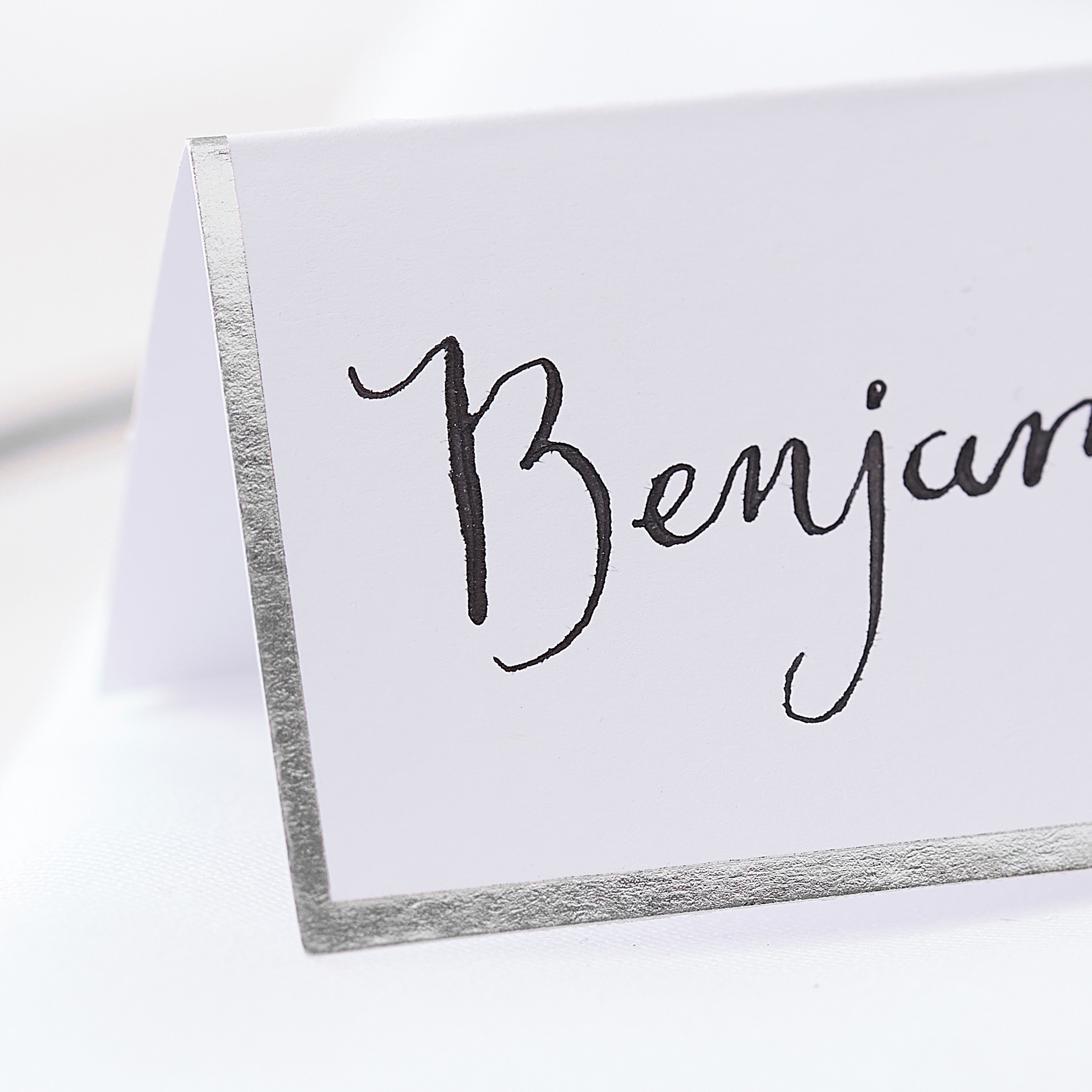 Silver Foiled Wedding Place Cards- 10 Inner Pack