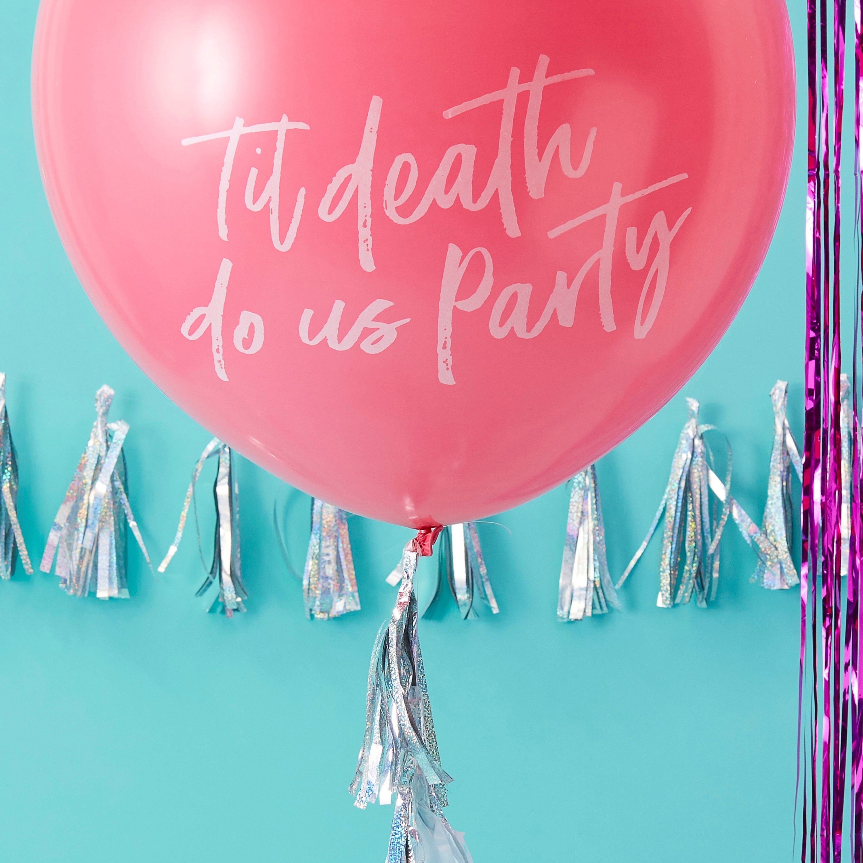 Giant Pink Til Death Do Us Party Balloon Kit- 10 Inner Pack