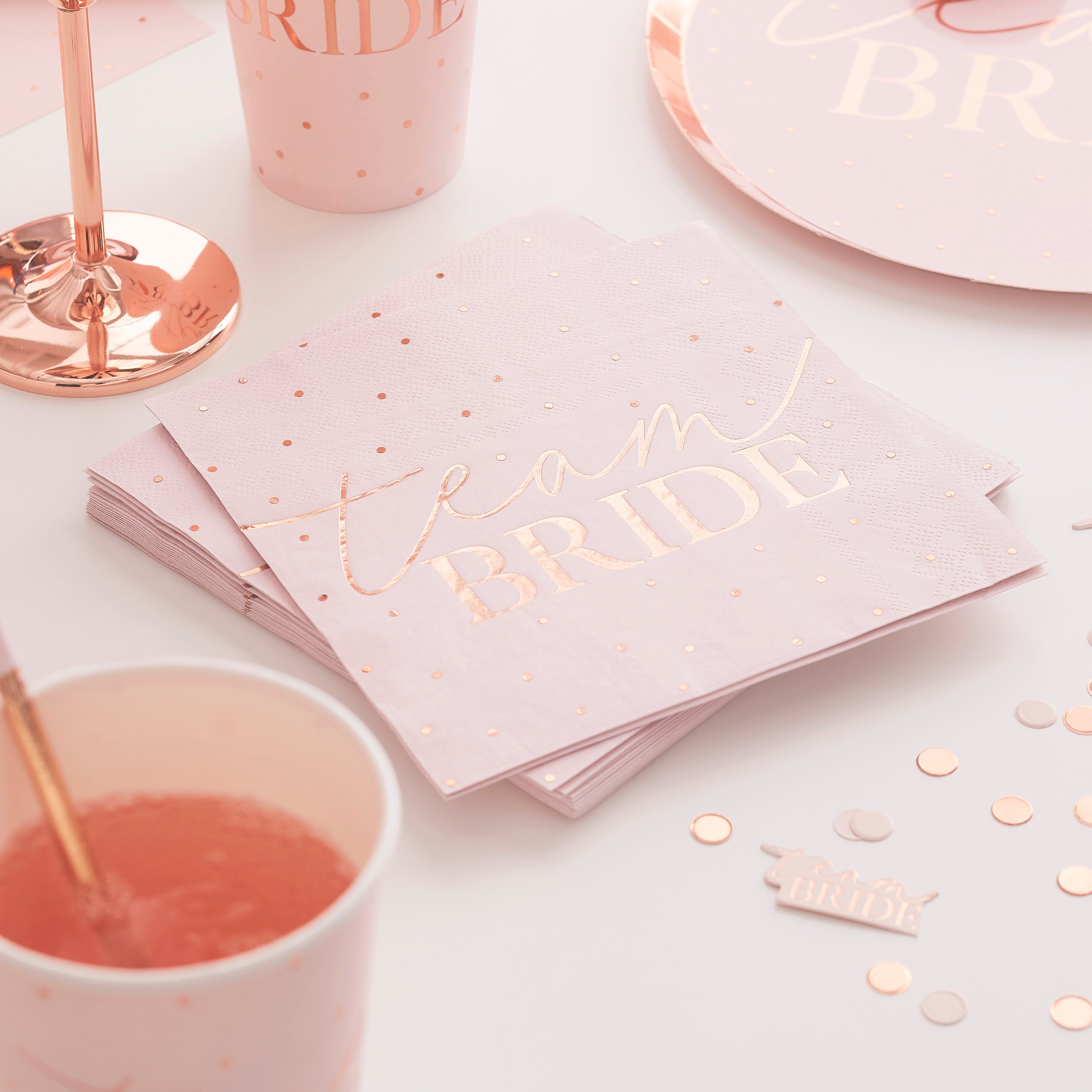Rose Gold Foiled Hen Party Napkins