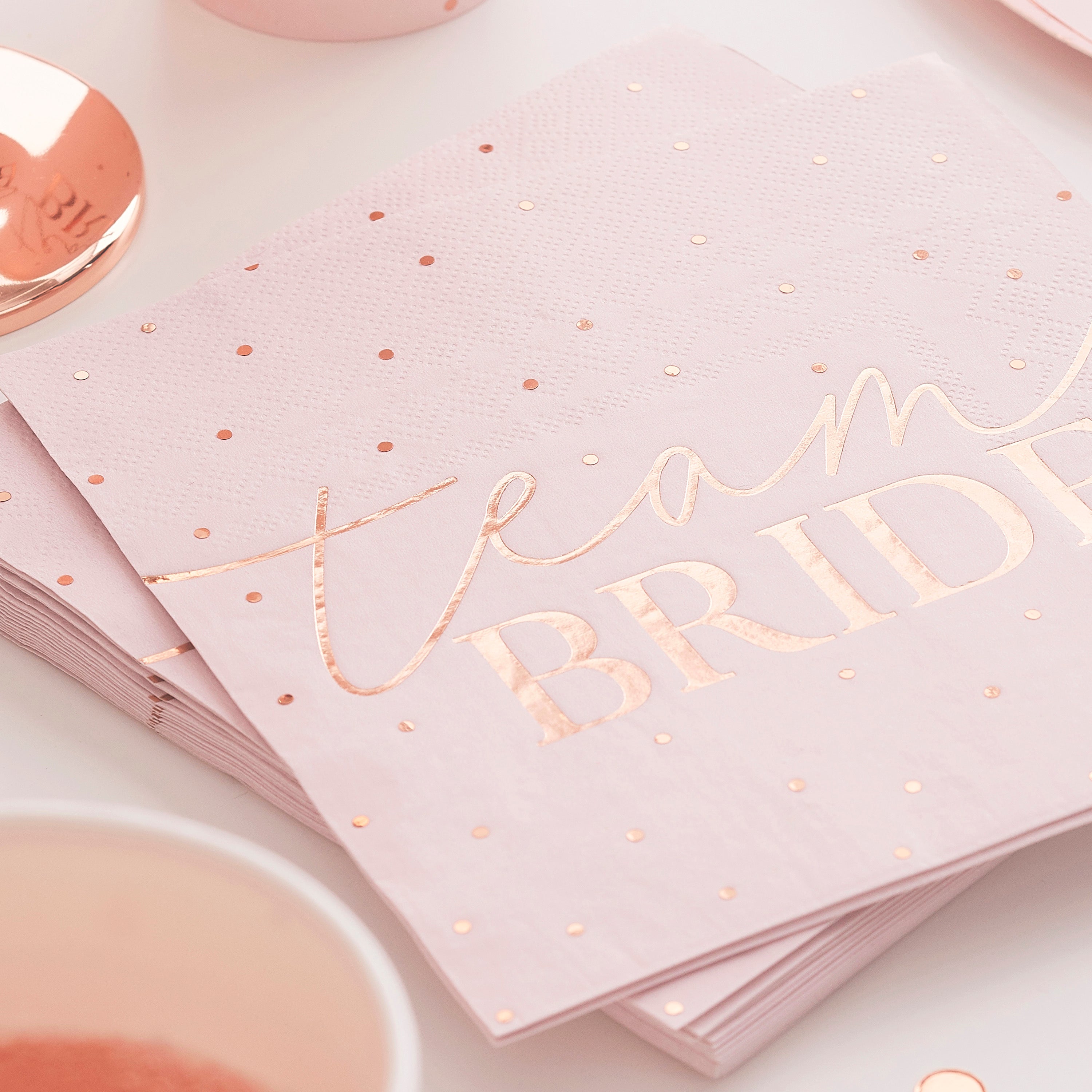 Rose Gold Foiled Hen Party Napkins- 5 Inner Pack
