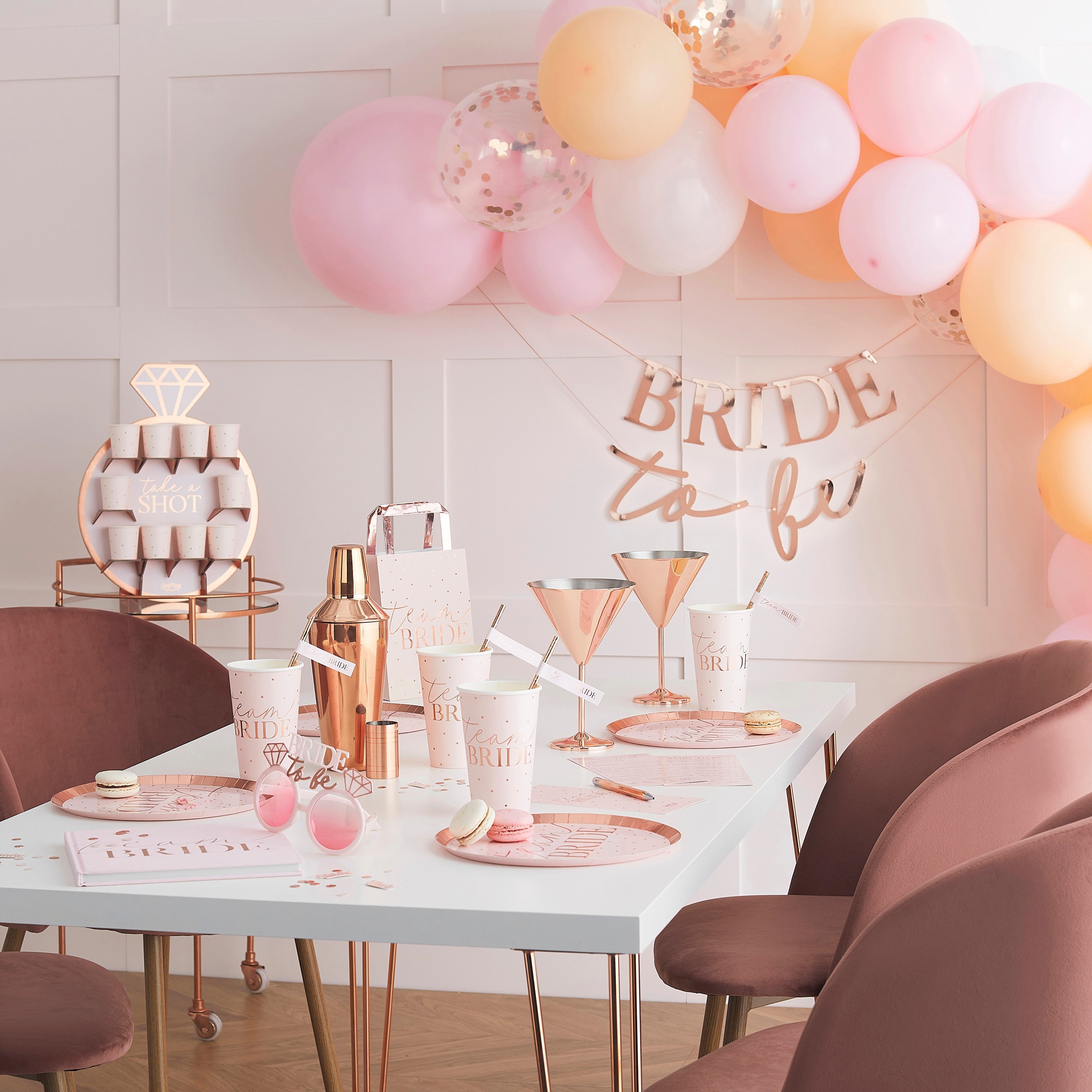 Rose Gold Foiled Hen Party Napkins
