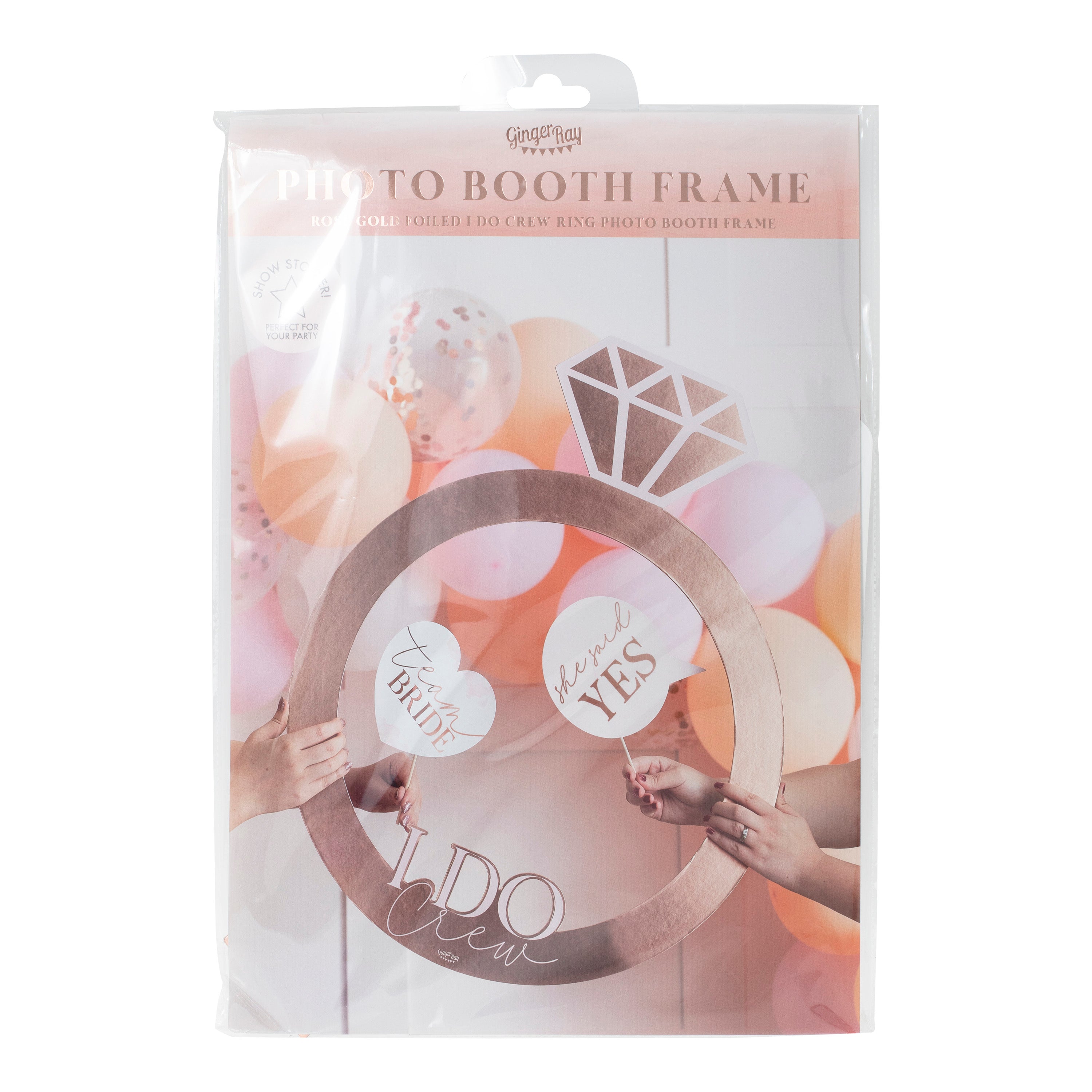 Rose Gold Ring Hen Party Photo Booth Frame- 5 Inner Pack
