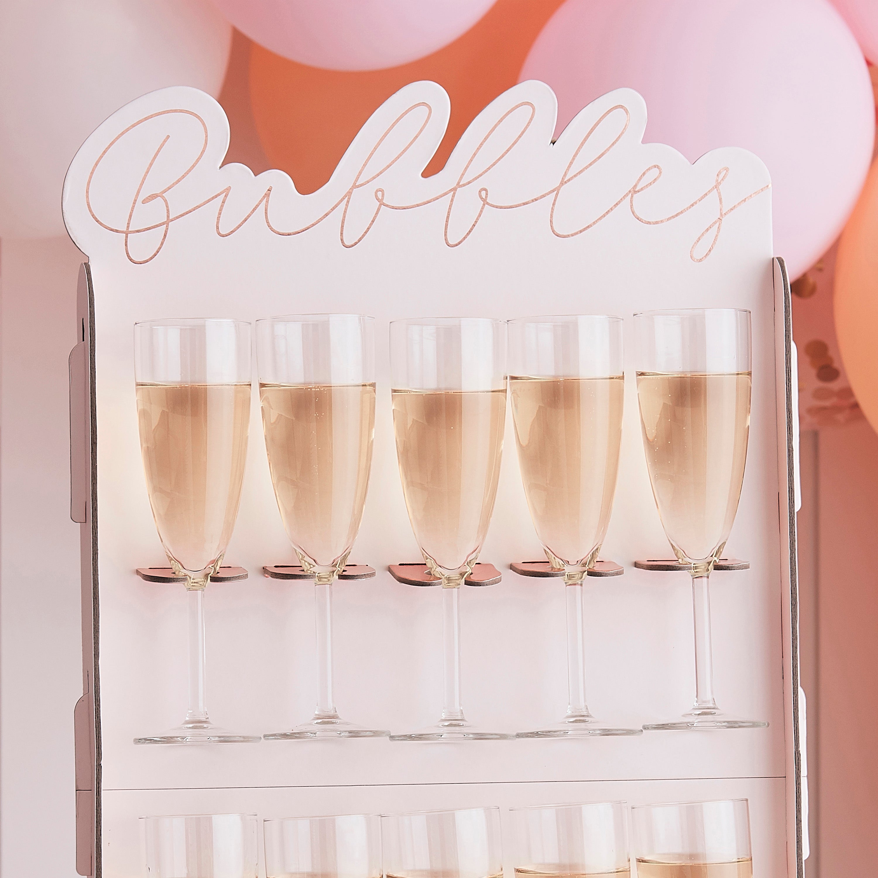 Rose Gold Foiled & Blush Bubbly Wall