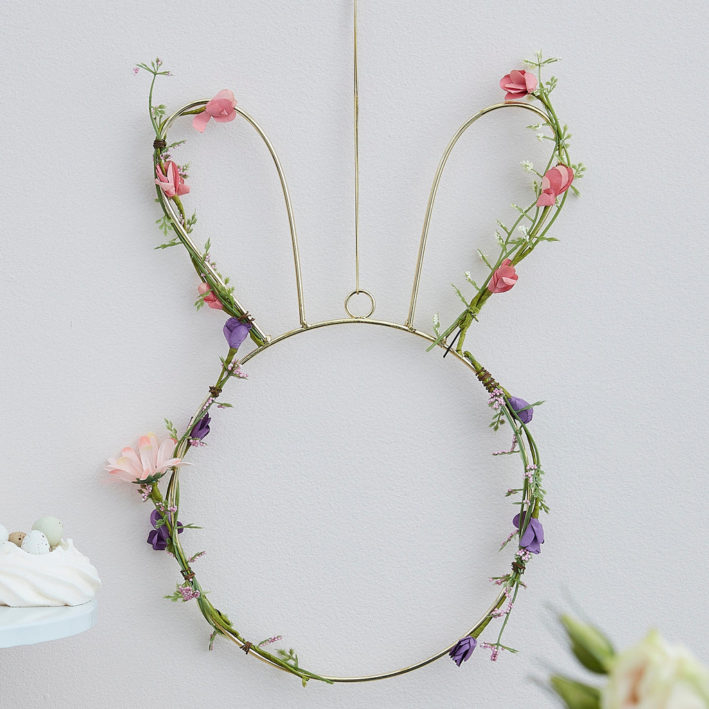 Contemporary Easter Bunny Wreath with Foliage- 5 Inner Pack