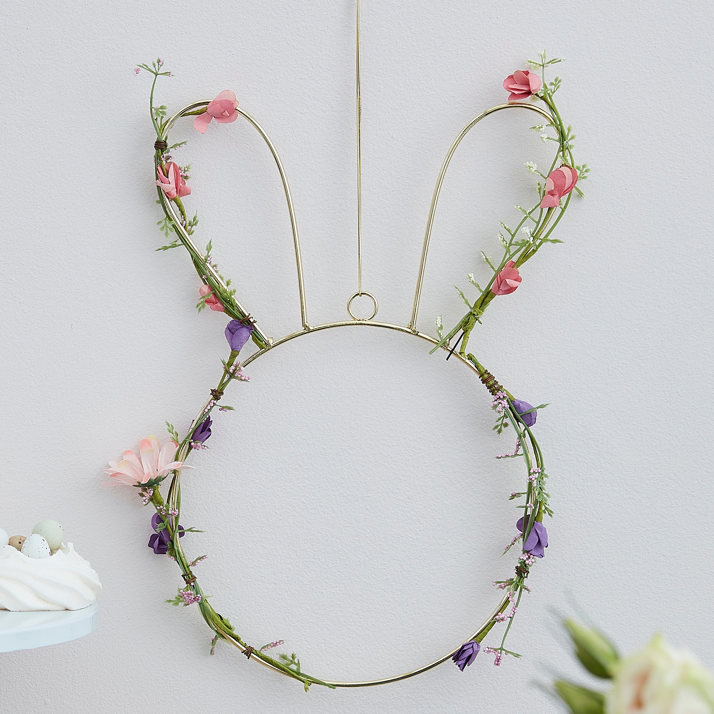 Contemporary Easter Bunny Wreath with Foliage- 5 Inner Pack