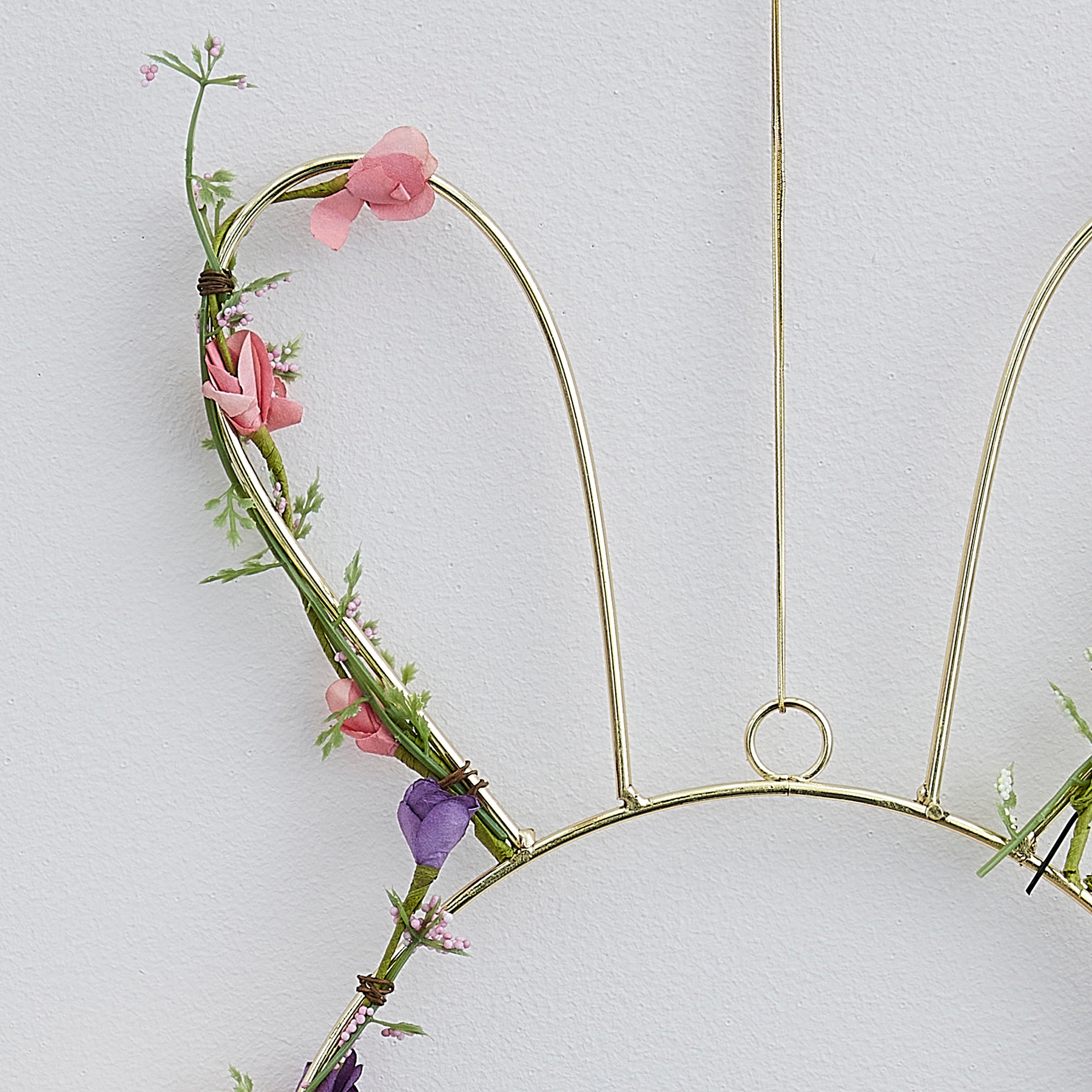 Contemporary Easter Bunny Wreath with Foliage