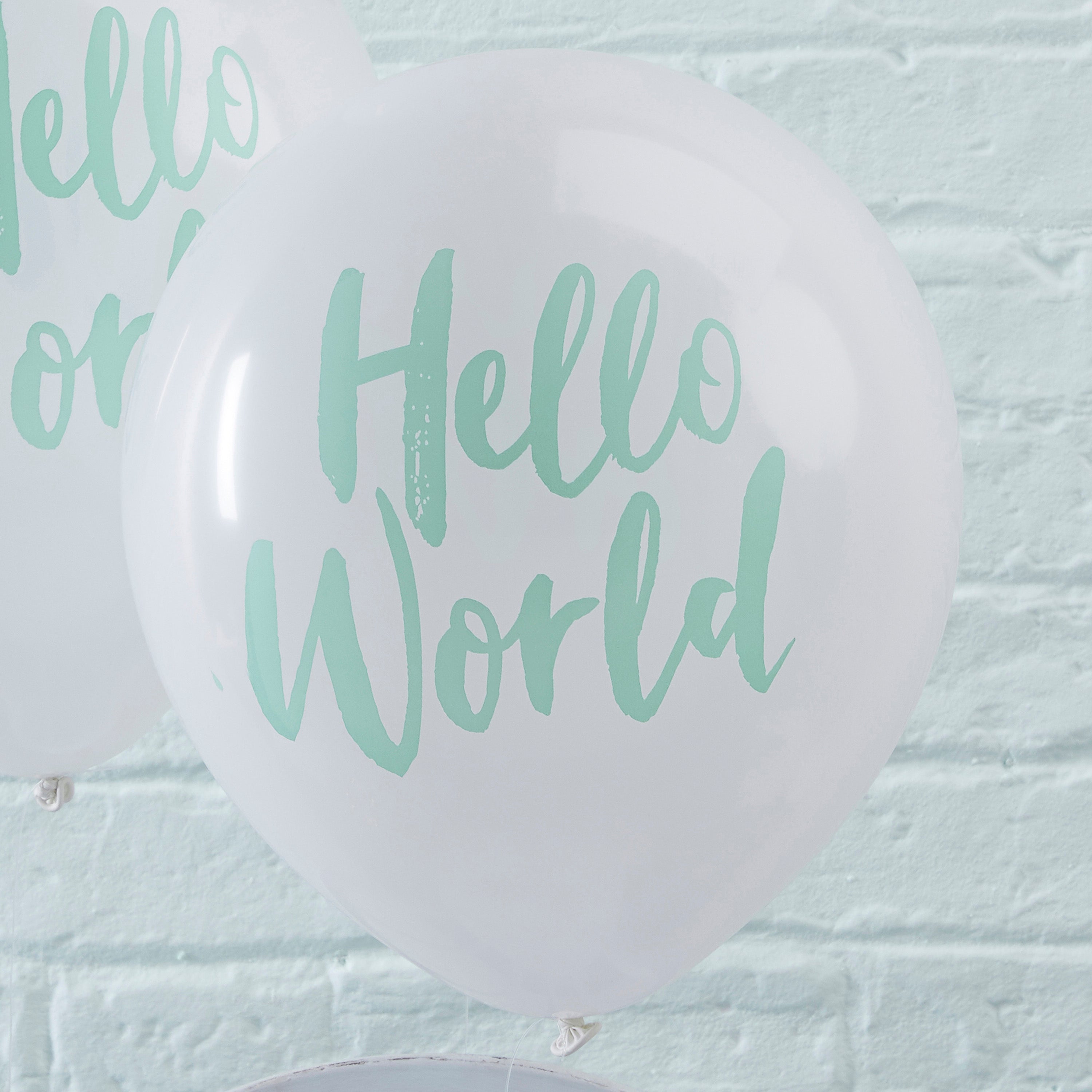 Mint Hello World Balloons - Hello World