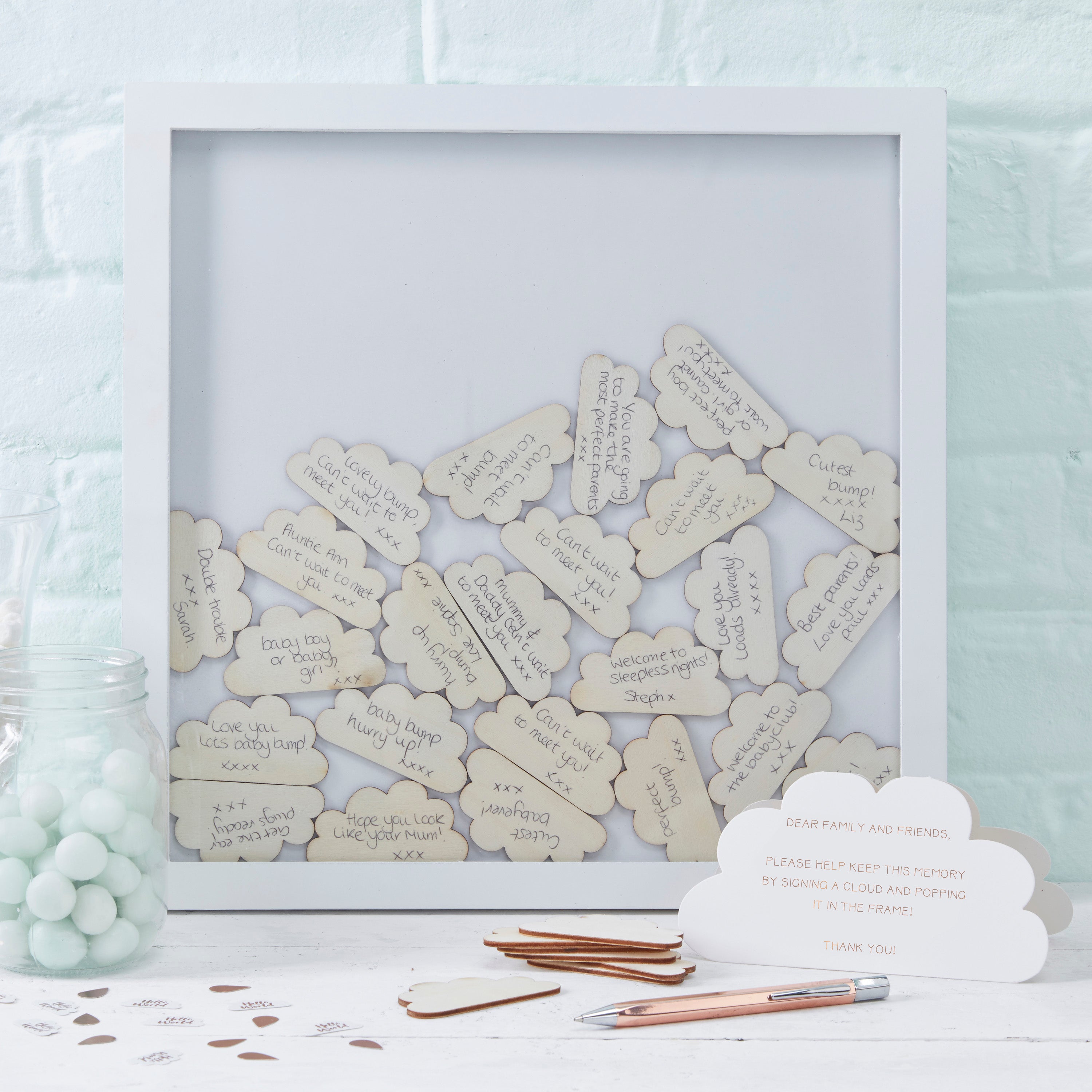 Cloud Drop Top Frame Guest Book Alternative- 5 Inner Pack