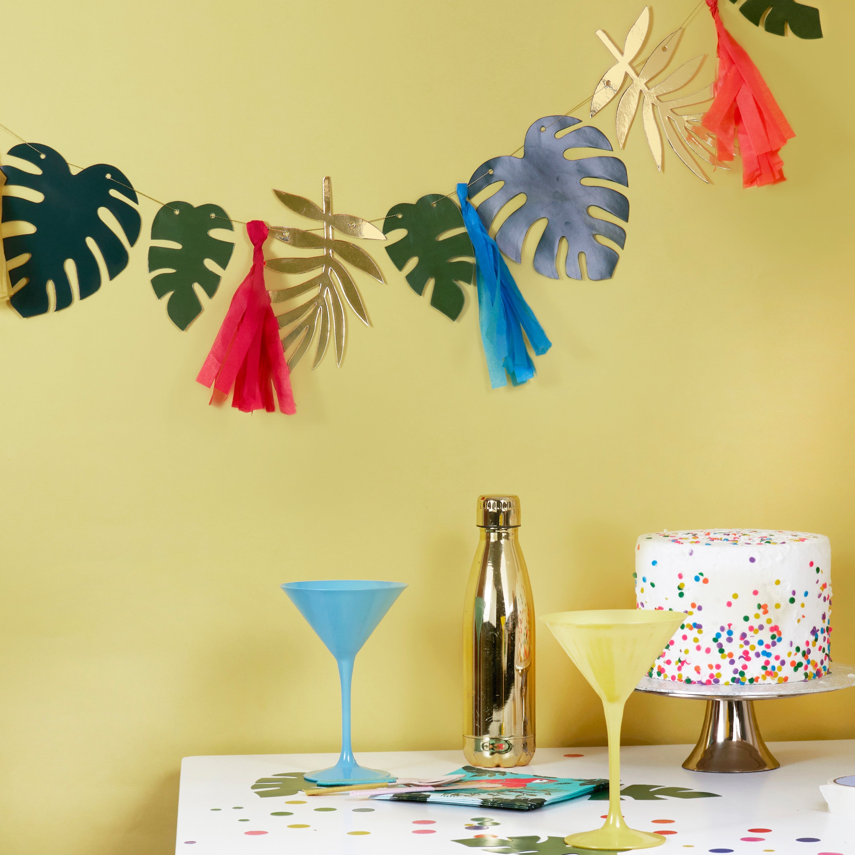 Gold Foiled and Leaf Tassel Garland