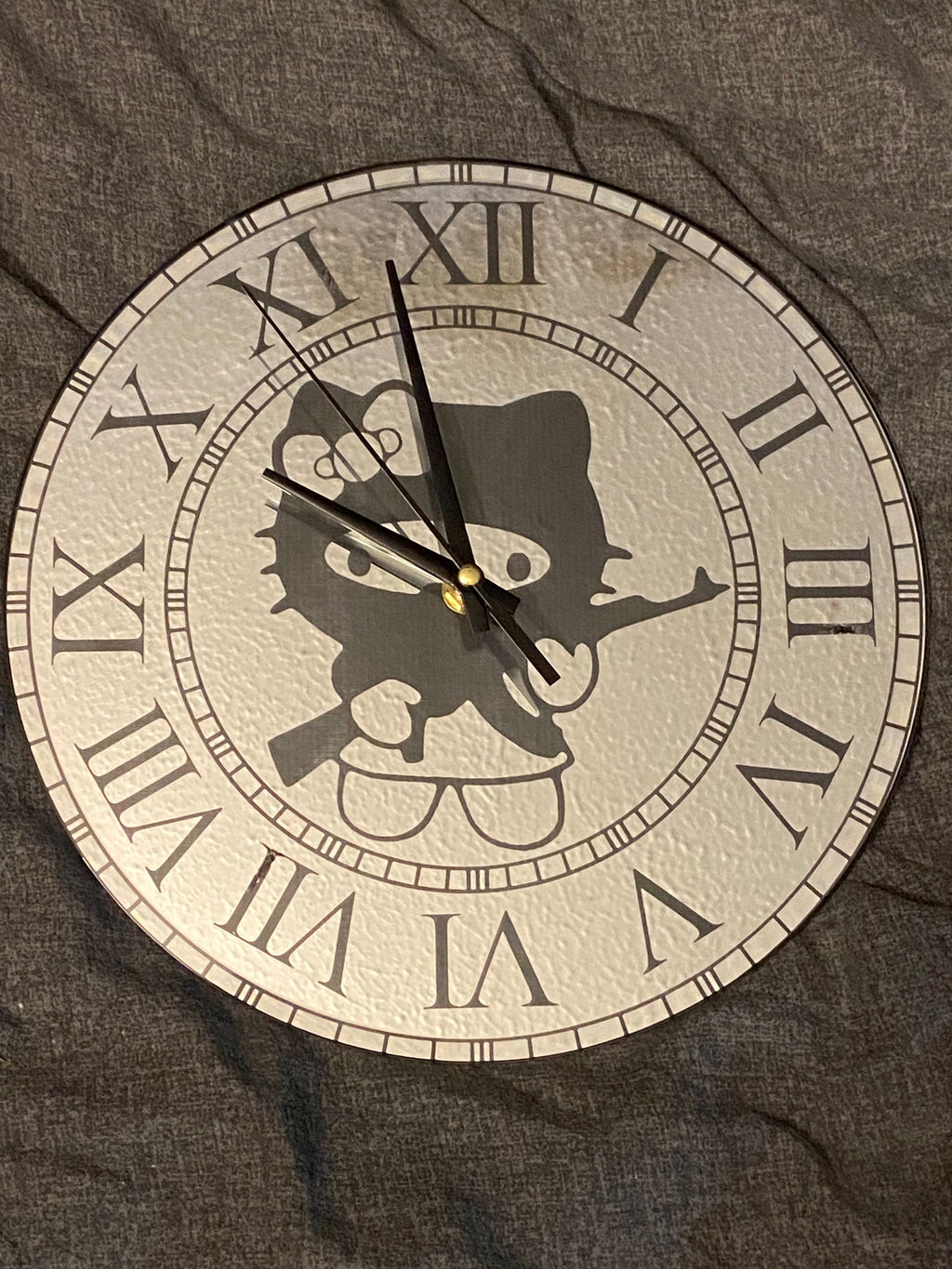 Hello Kitty Laser Engraved Mirror Wall Clock