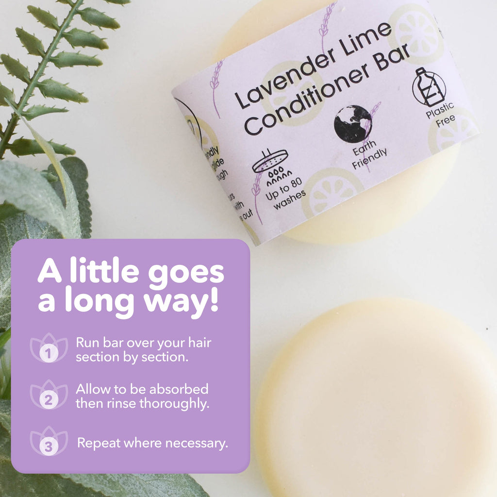 Lavender & Lime Solid Conditioner Bar | Natural Hair Conditioner for All Hair Types | Vegan, Plastic-Free Hair Care