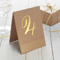Gold Foiled Table Numbers - Kraft Perfection