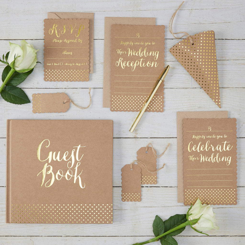 Gold Foiled Table Numbers - Kraft Perfection